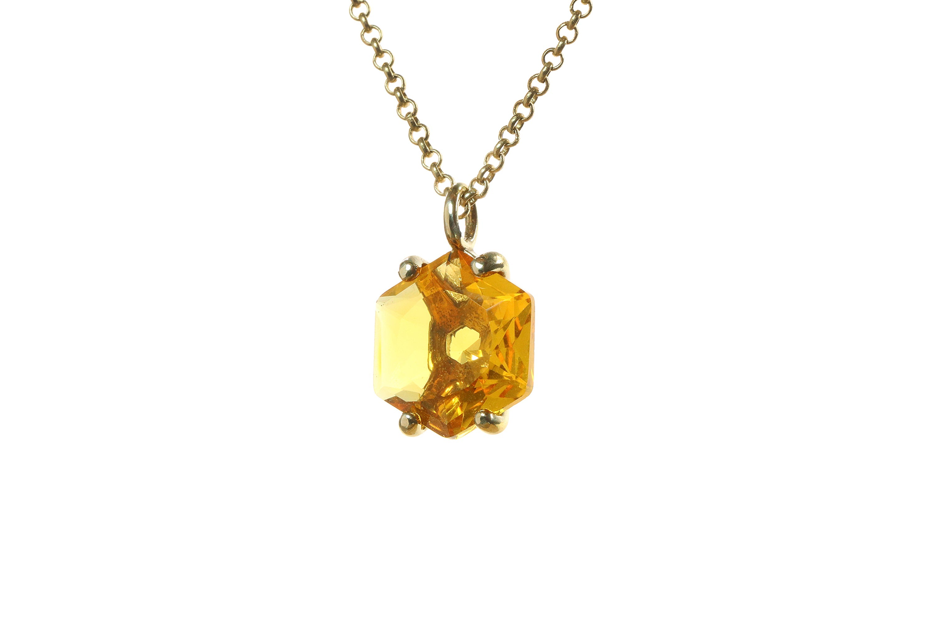 Unique Citrine Pendant Gold Necklace necklaces Anemone Unique