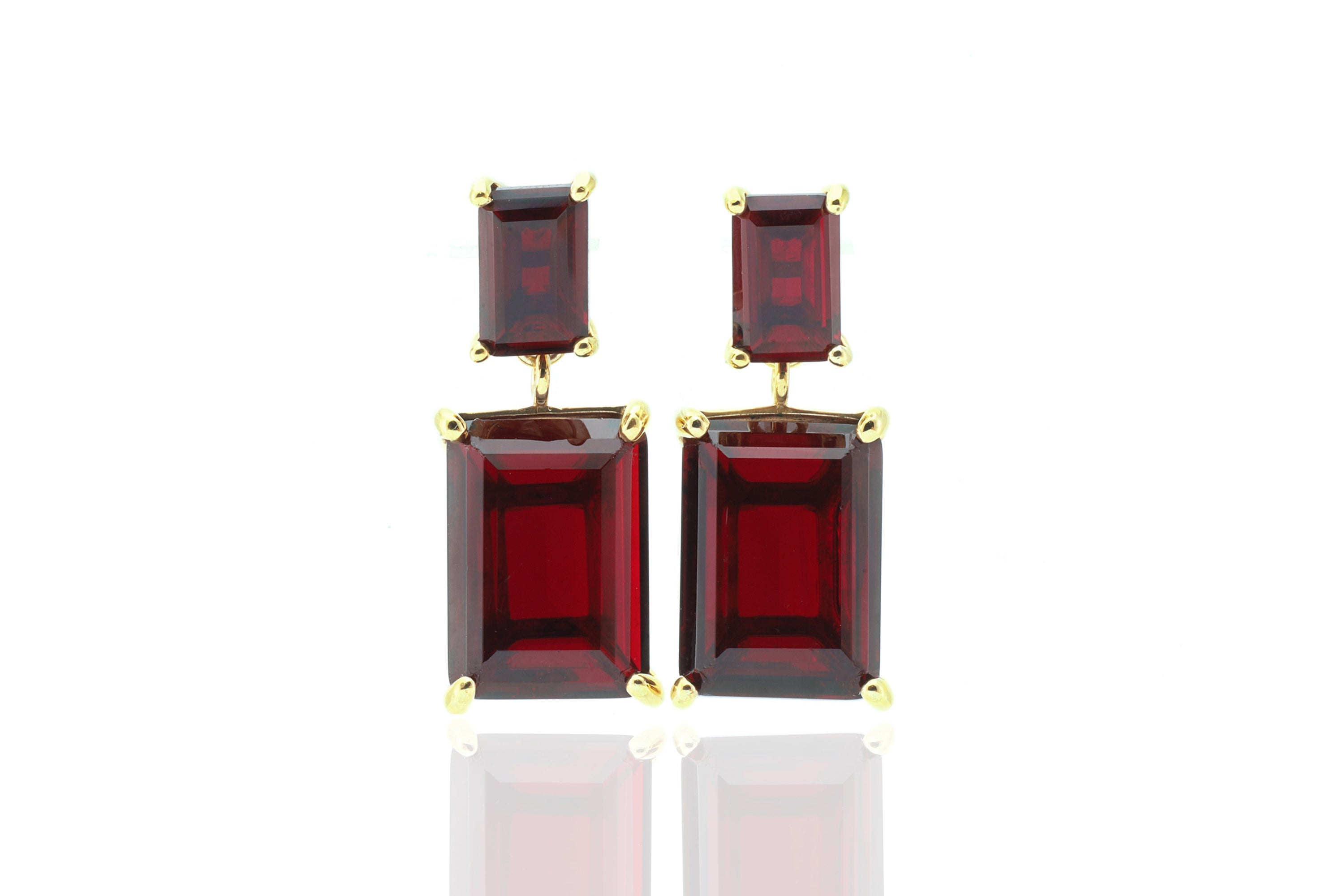 Garnet Dangle Gold Filled Multi-Stone Earrings Earrings Anemone Jewelry