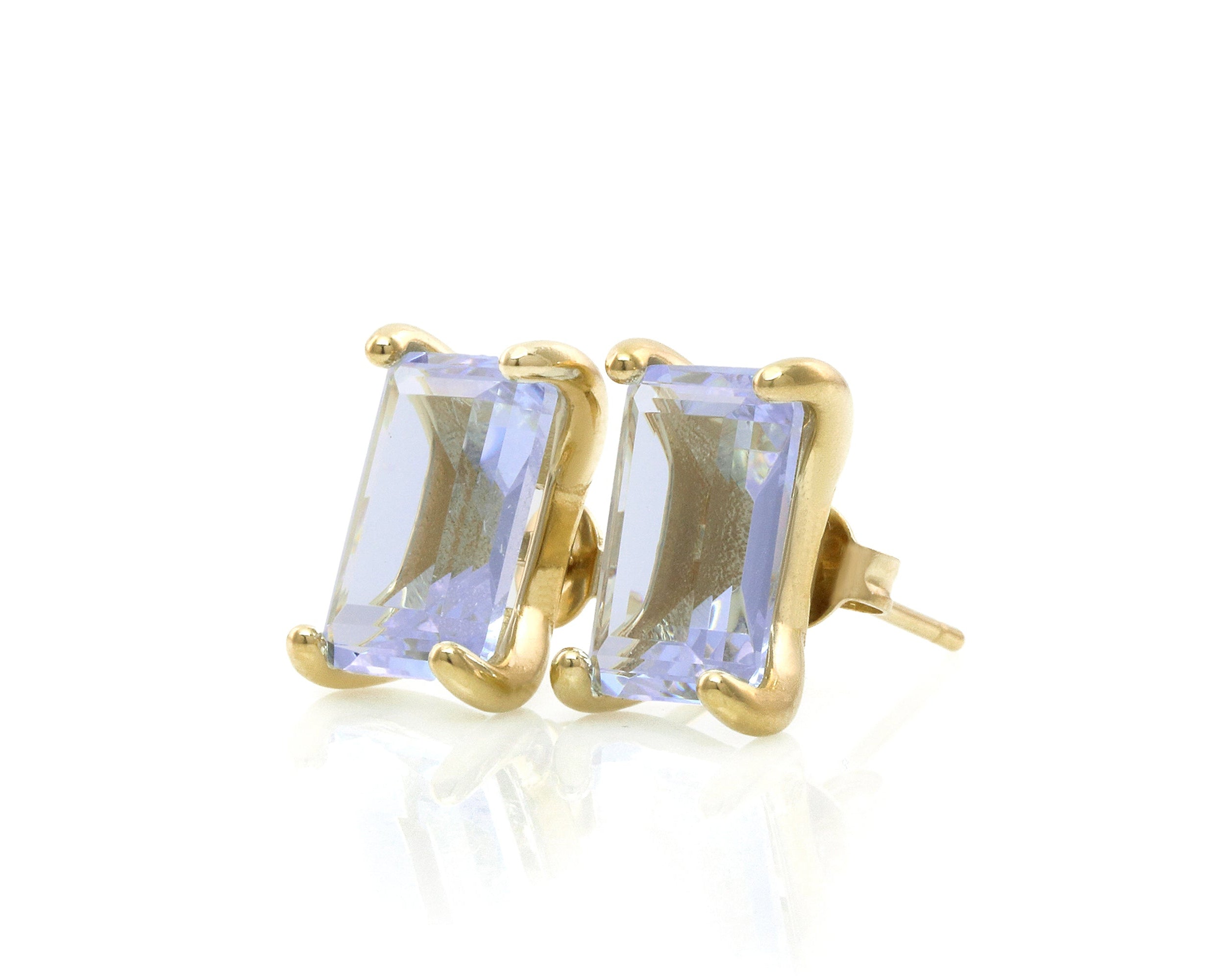 Elegant Luster Tanzanite Gold Earrings Earrings Anemone Unique