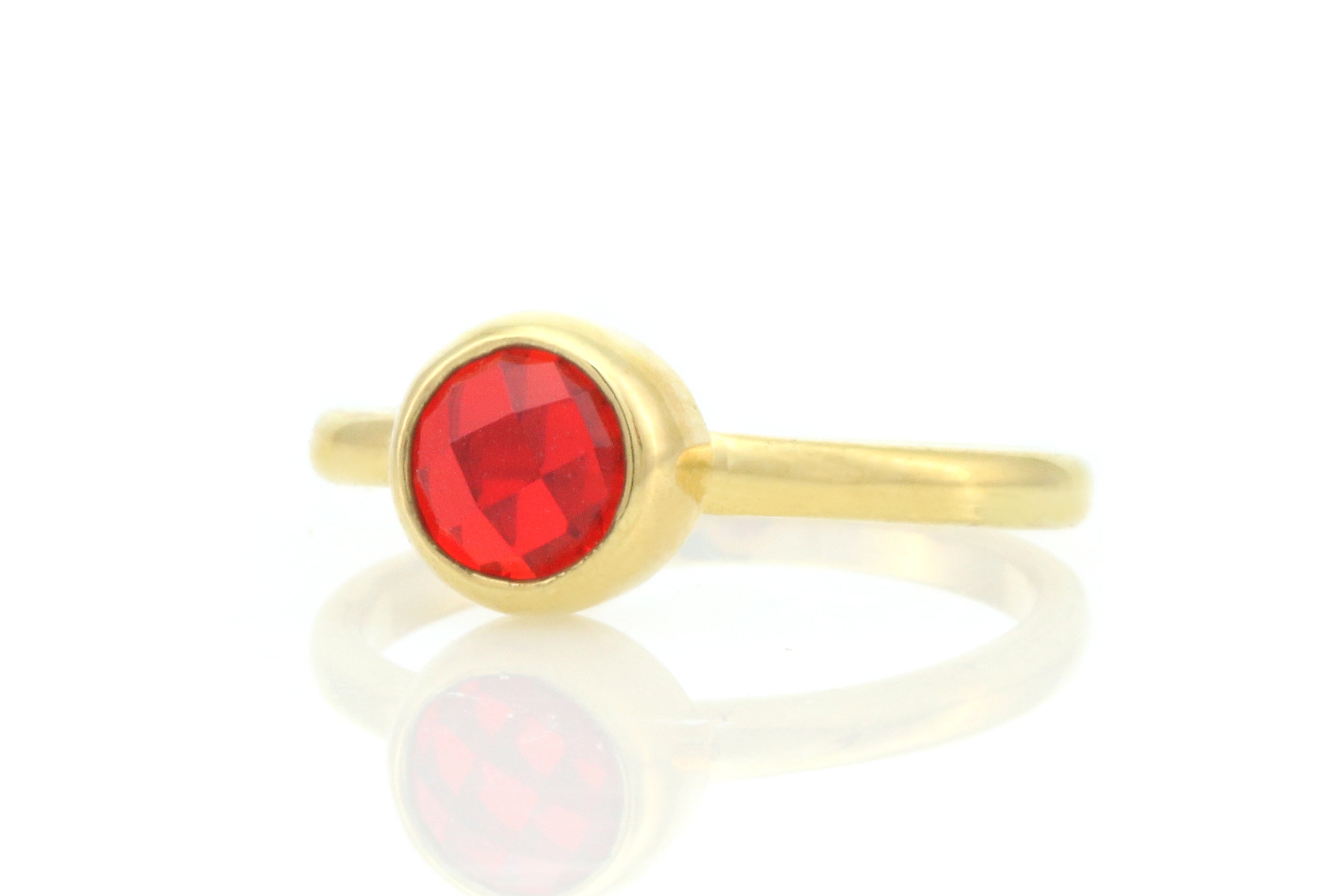 Minimalist Simple Gold Bezel Set Ruby Ring Rings Anemone Limited