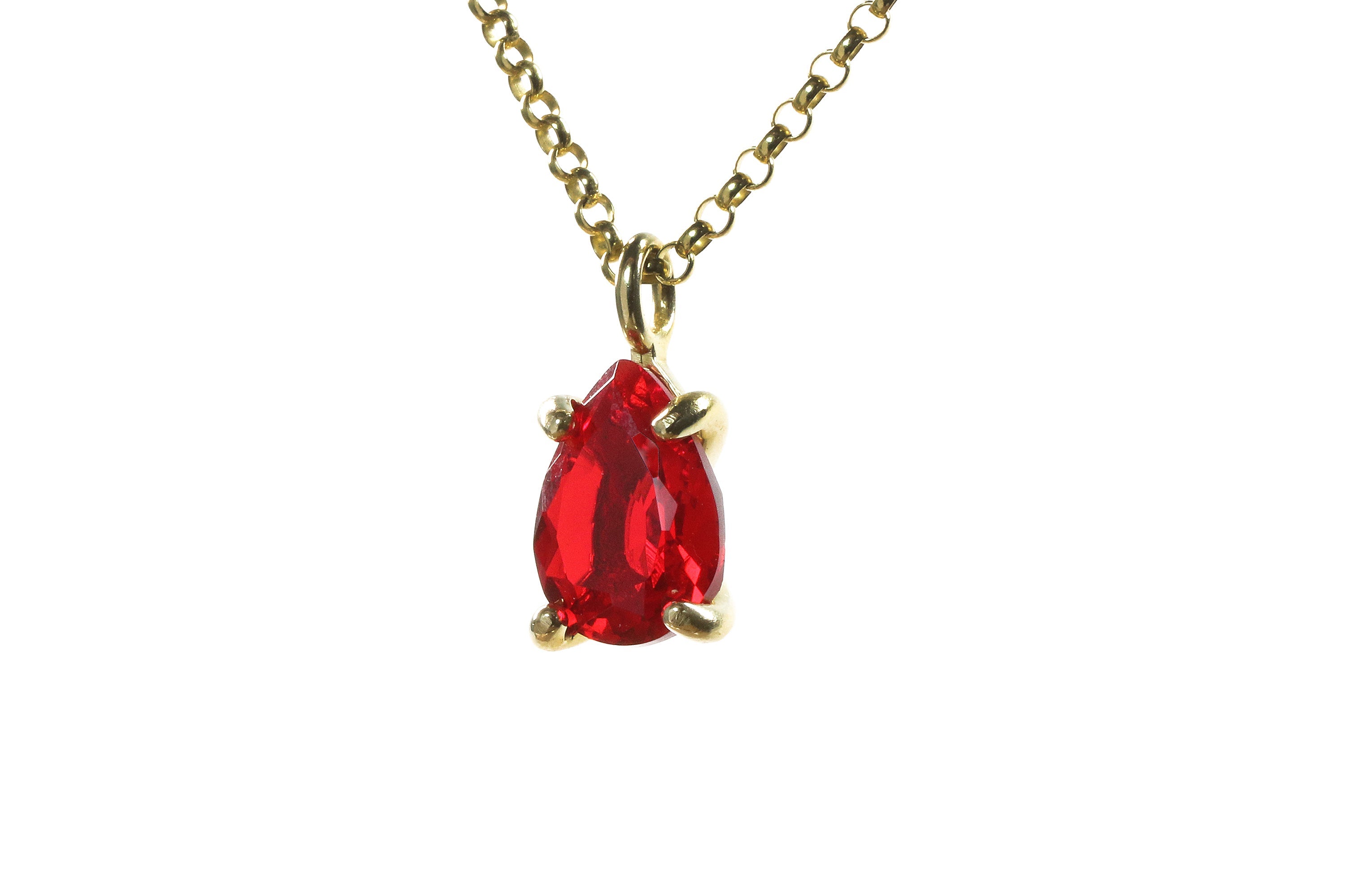 Simple Ruby Pendant Gold Necklace necklaces Anemone Unique