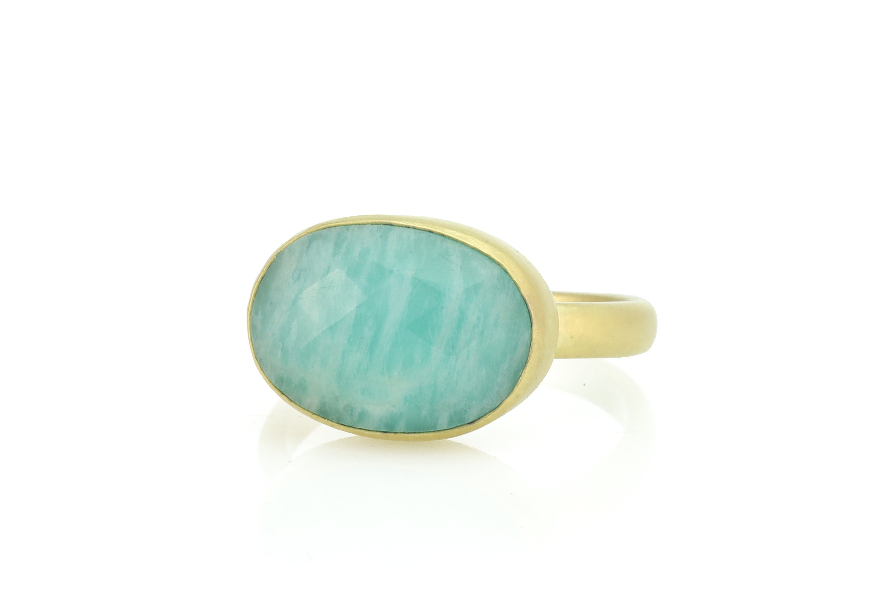 Bezel Set Oval Amazonite Gold Filled Ring Rings Anemone Limited