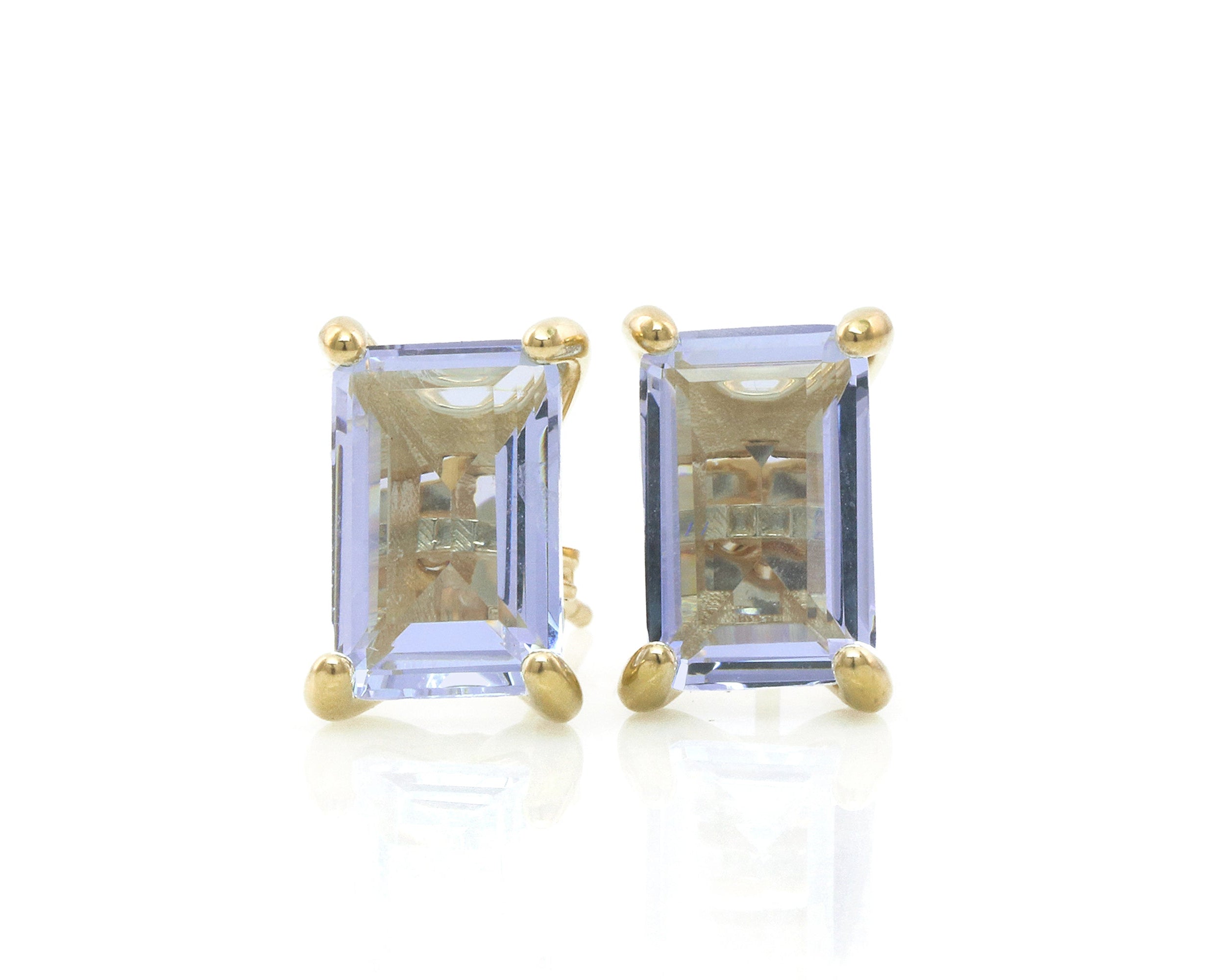 Elegant Luster Tanzanite Gold Earrings Earrings Anemone Unique
