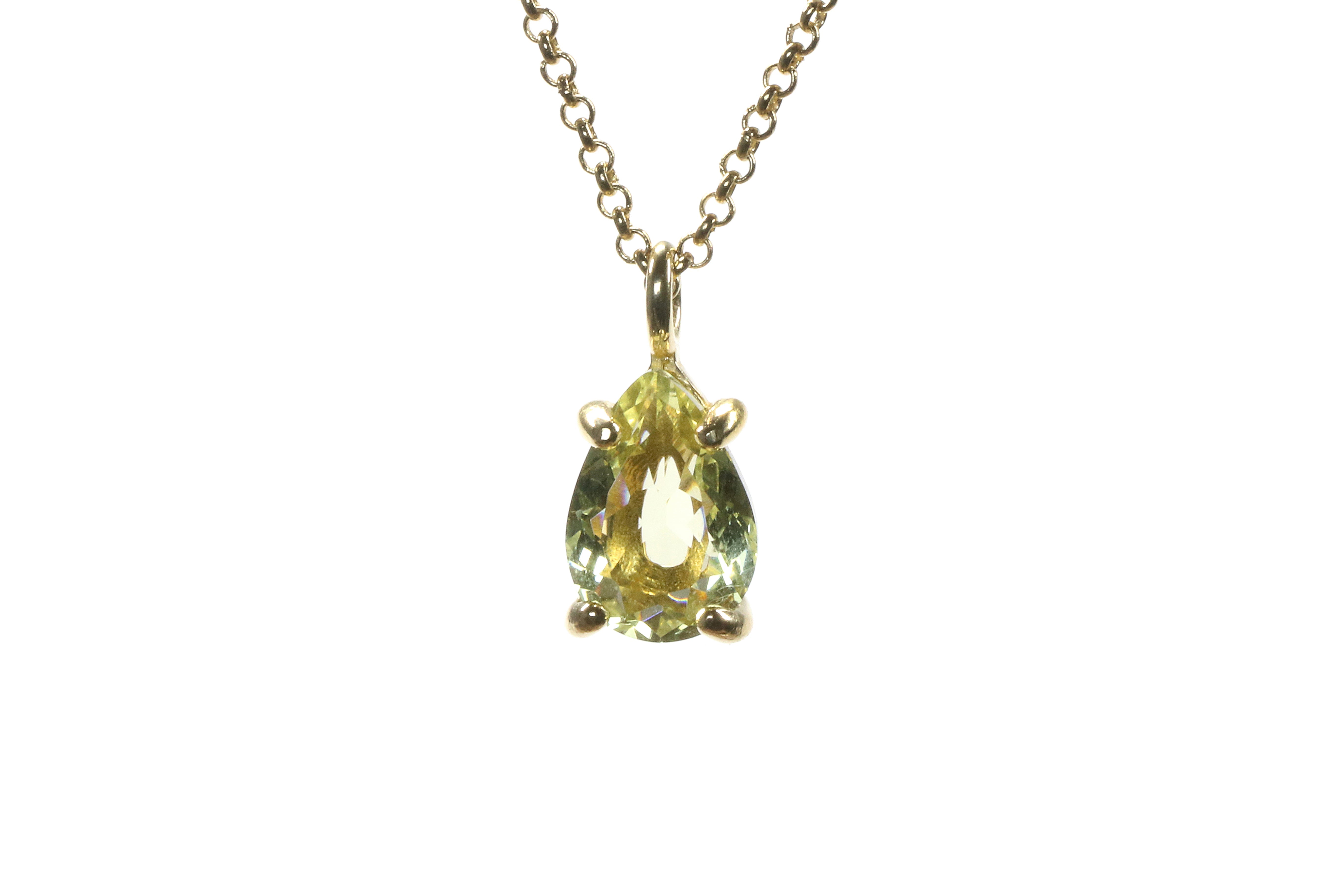Pear Lemon Quartz Dainty Gold Necklace necklaces Anemone Unique