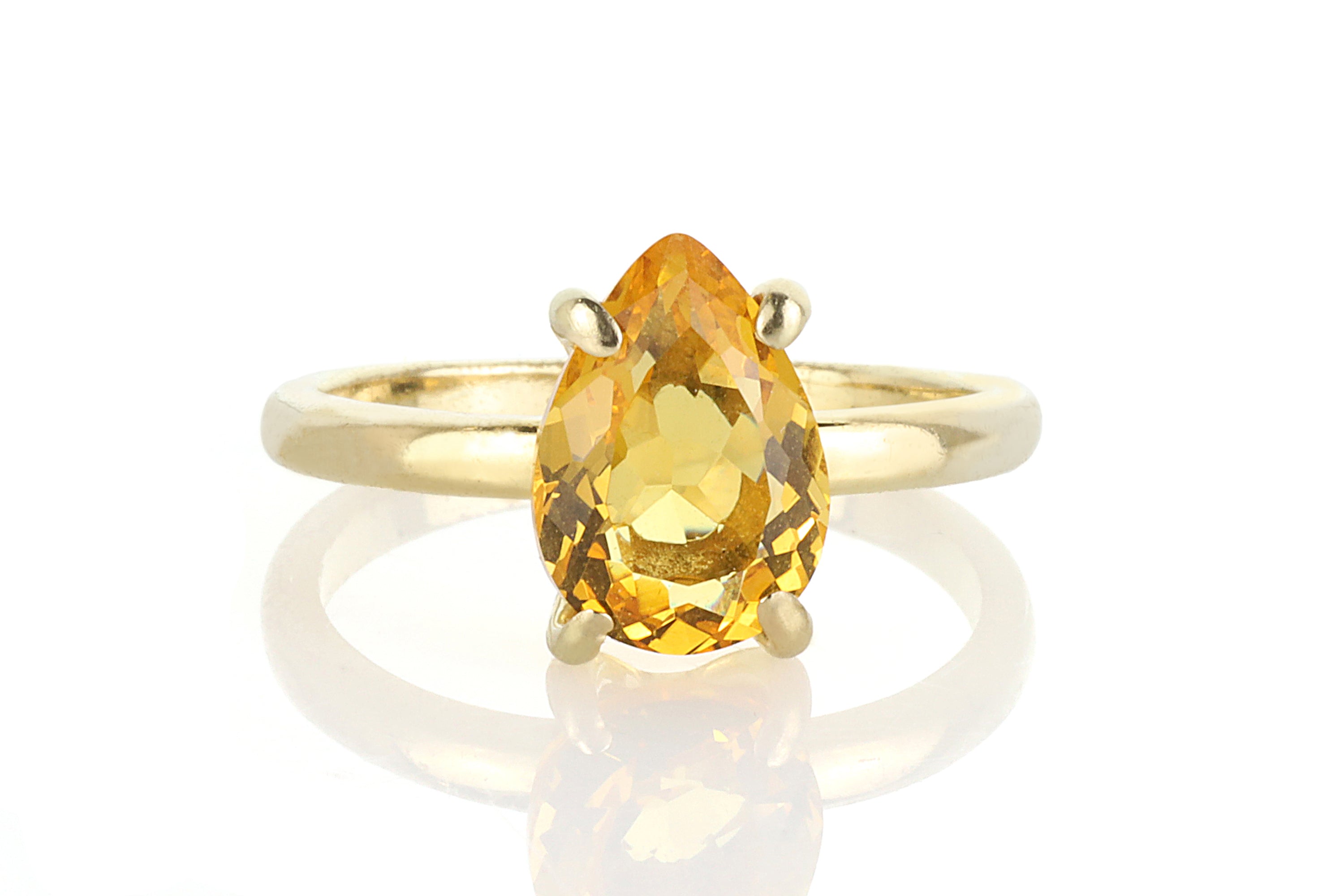 Yellow Citrine Ring in 14k Gold Rings Anemone Unique