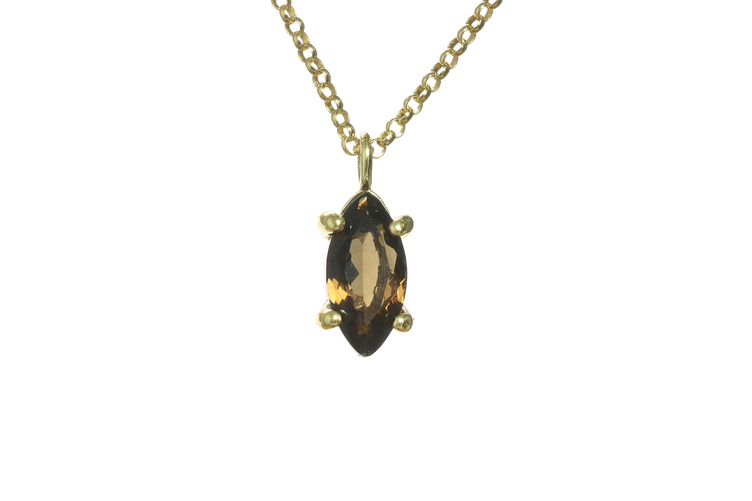 Smoky Quartz Gold Filled Gemstone Necklace necklaces Anemone Unique