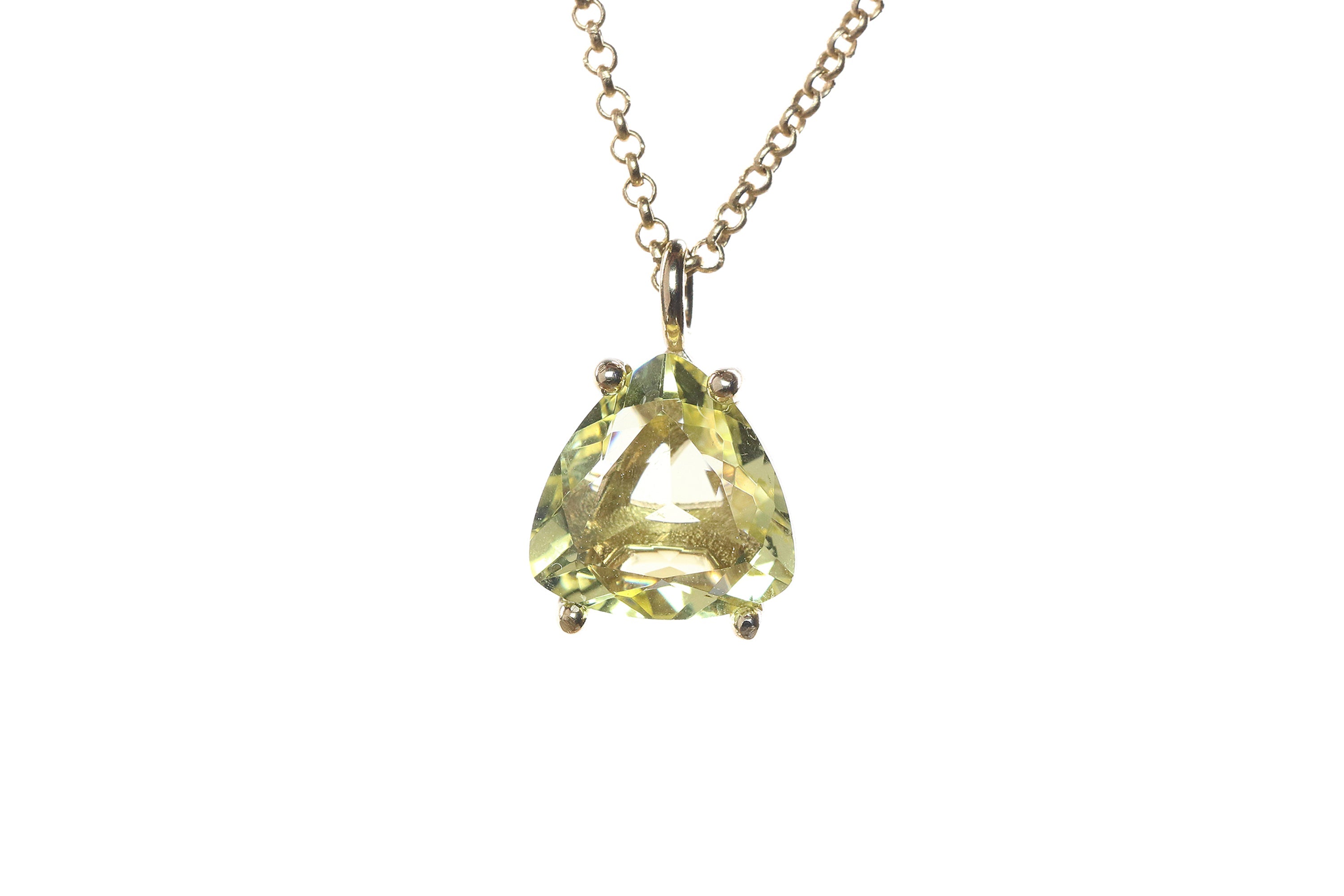 Brilliant Lemon Quartz Crystal Necklace in Gold necklaces Anemone Unique