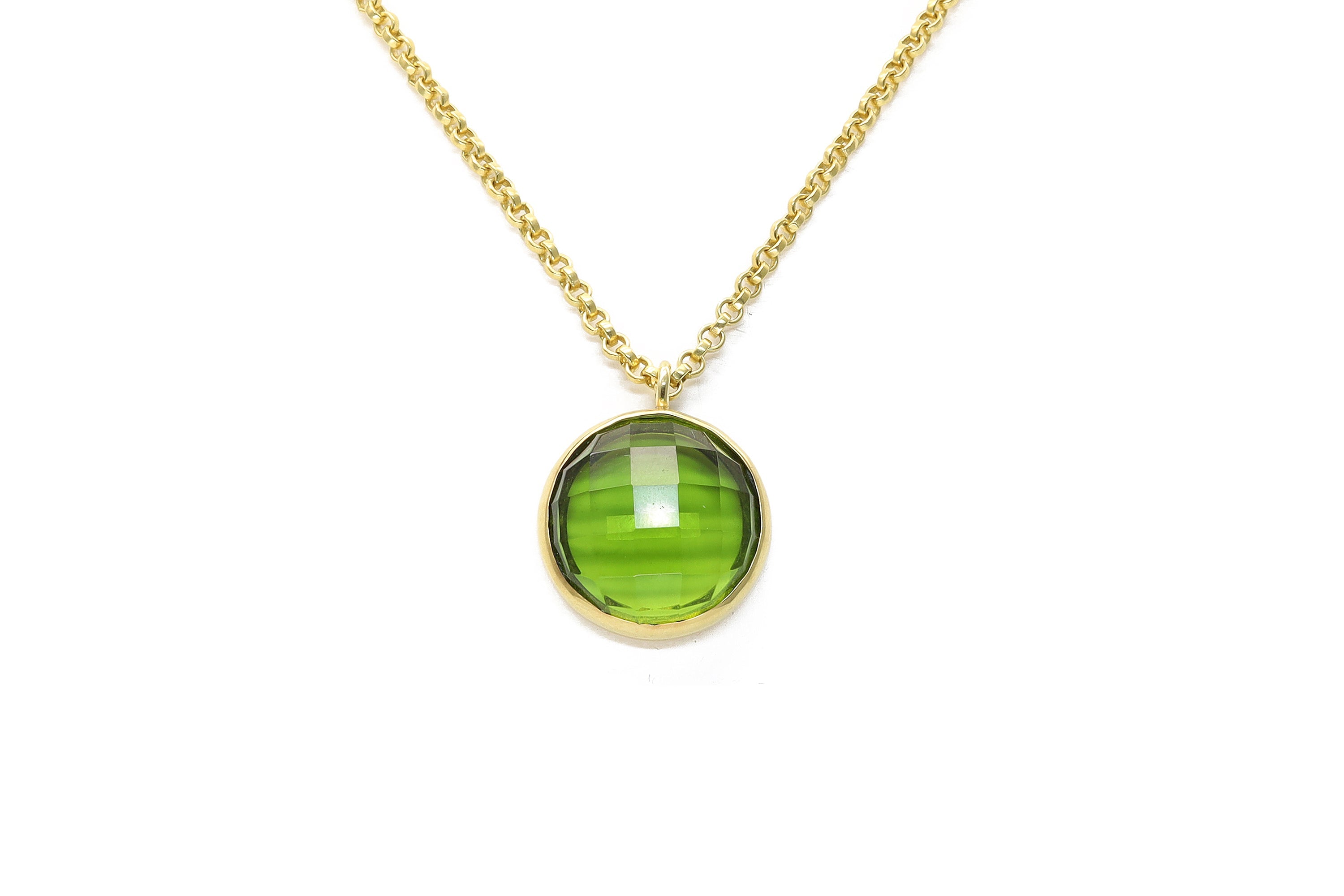 Handmade Bezel Set Peridot Pendant Silver Necklace necklaces Anemone Limited