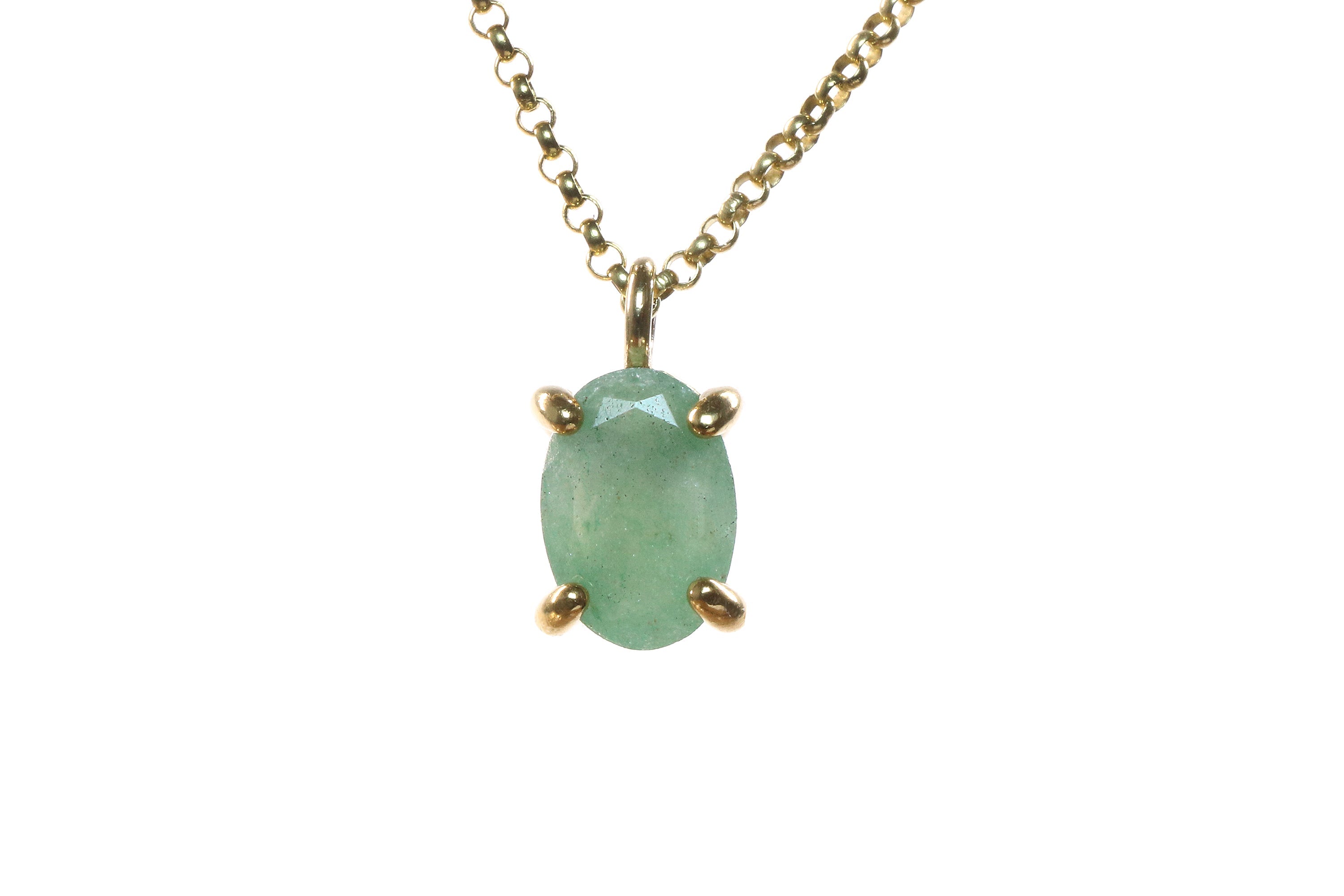 Delicate Oval Aventurine Gold Necklace necklaces Anemone Unique