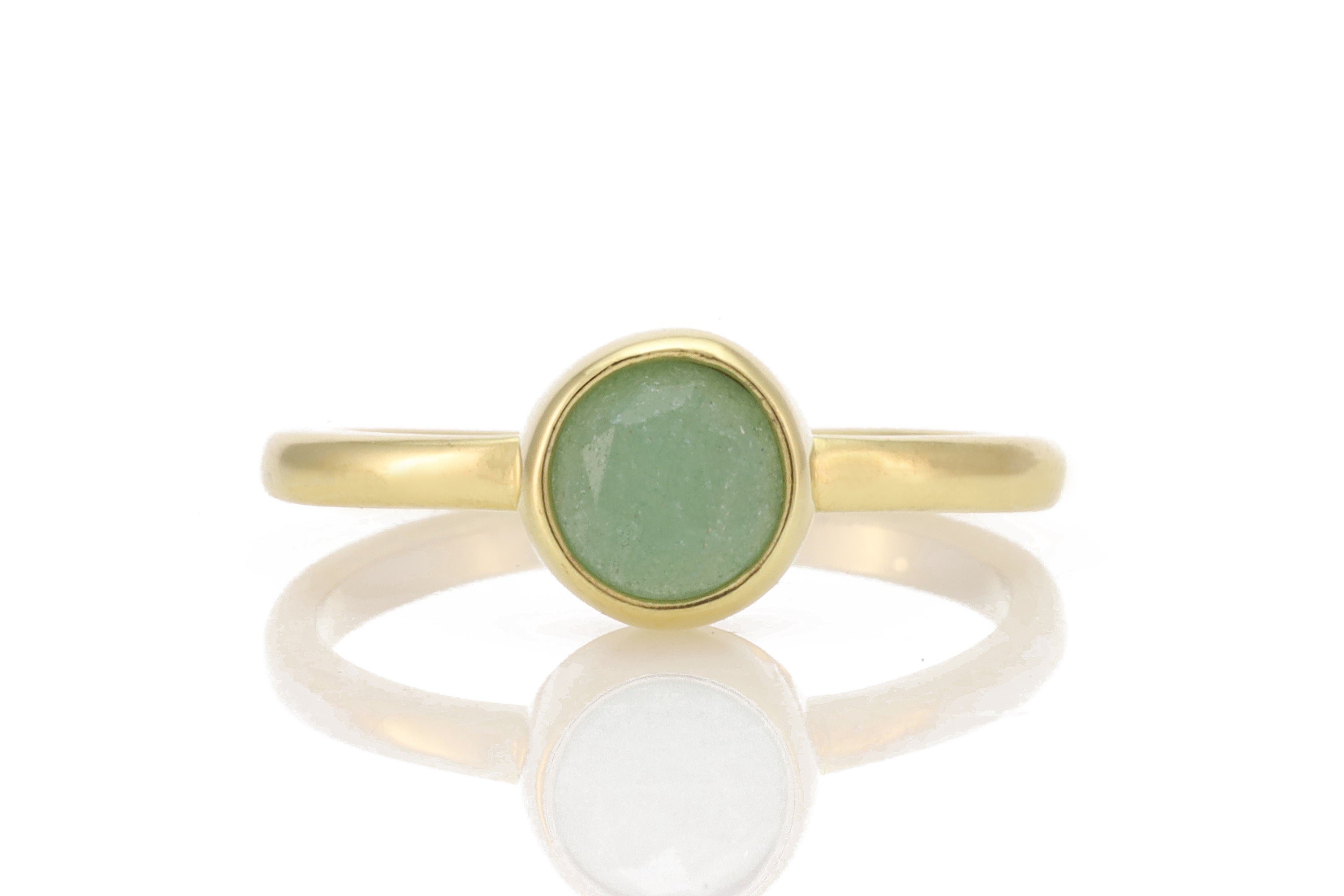 Green Aventurine Gemstone Stacking Ring in Gold Filled Rings Anemone Limited