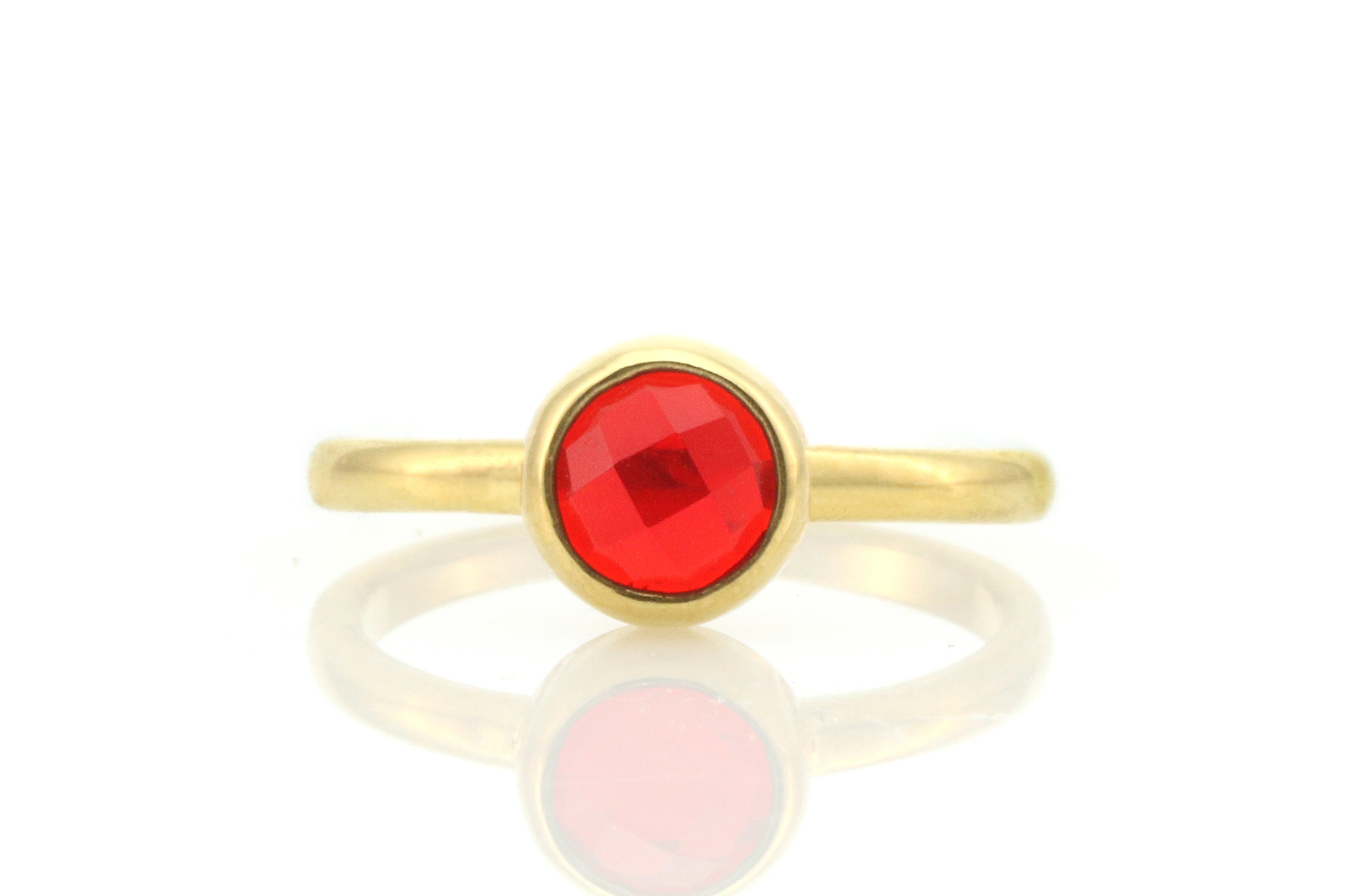 Minimalist Simple Gold Bezel Set Ruby Ring Rings Anemone Limited