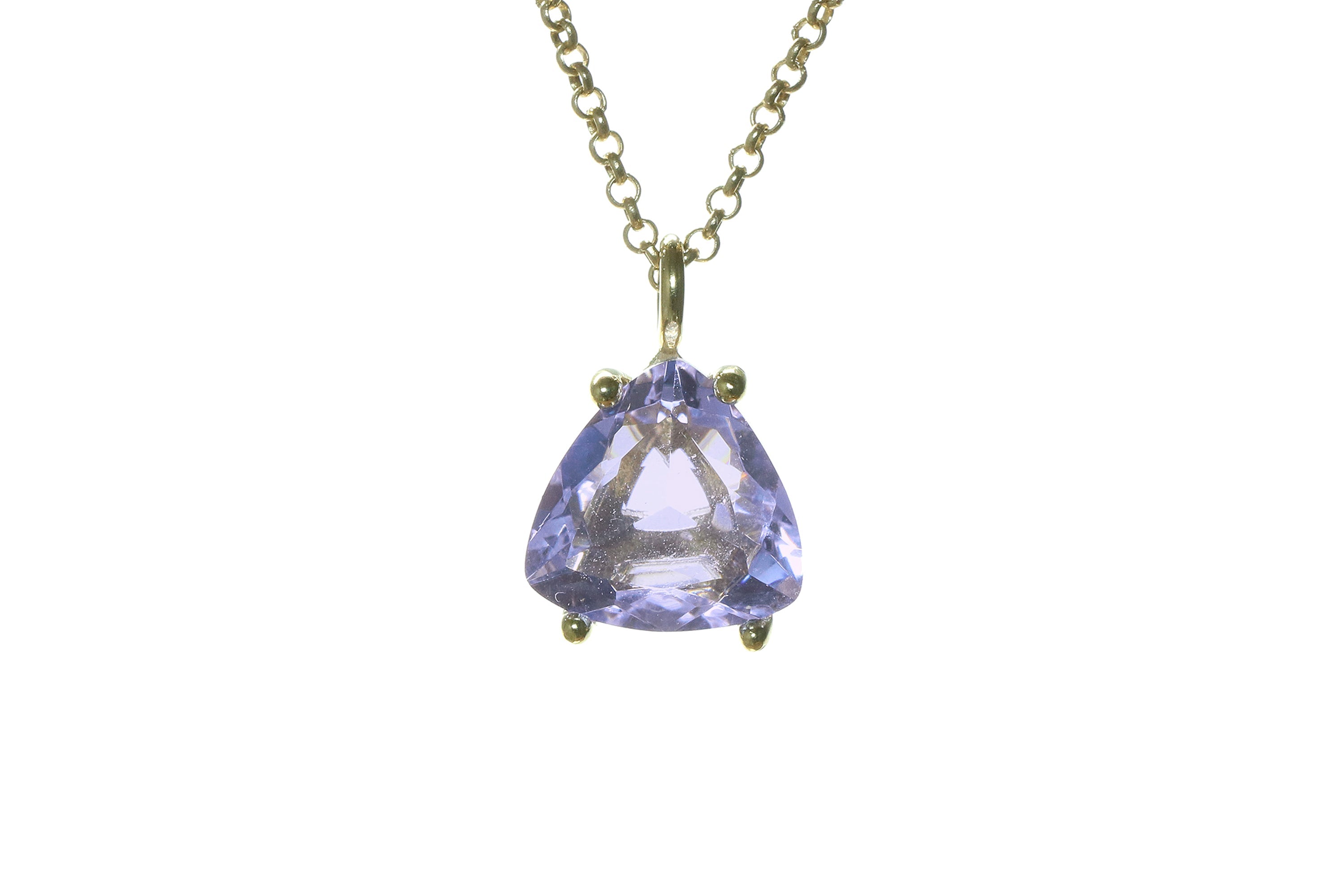 Delicate Triangle Tanzanite Necklace in Gold necklaces Anemone Unique