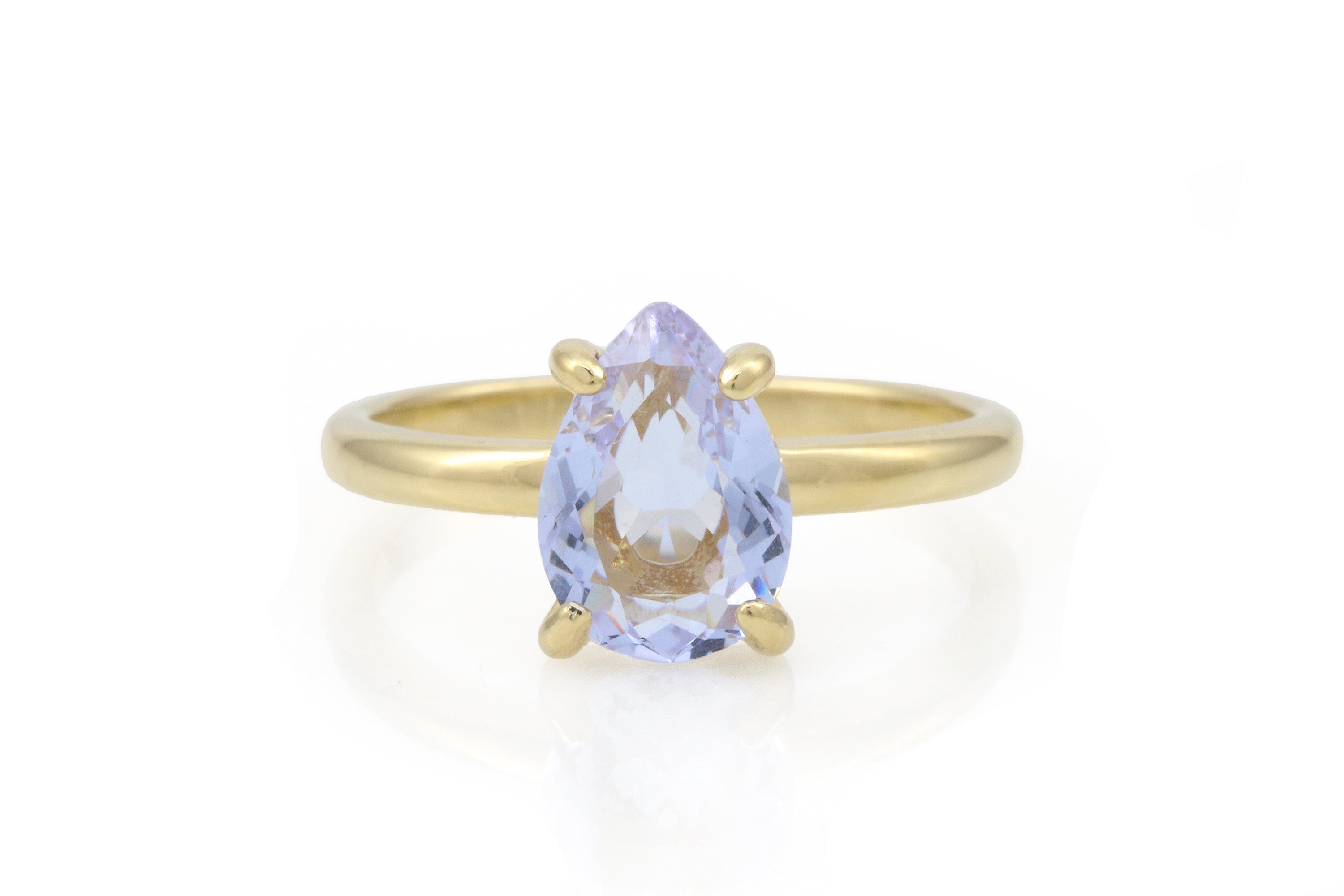 Solitaire Pear Tanzanite Ring in Gold Rings Anemone Unique