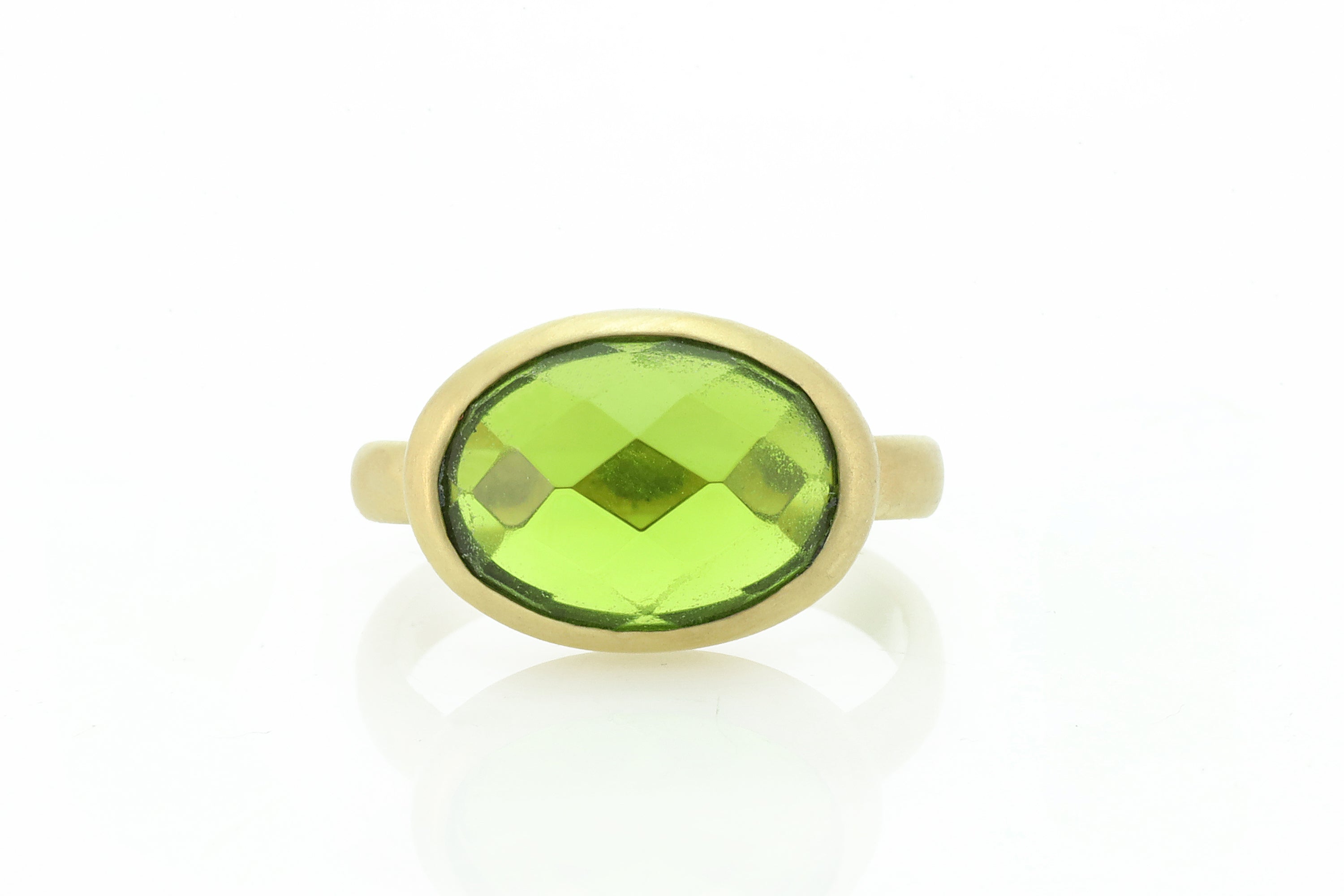 Bezel Set Oval Peridot Gold Filled Ring Rings Anemone Limited