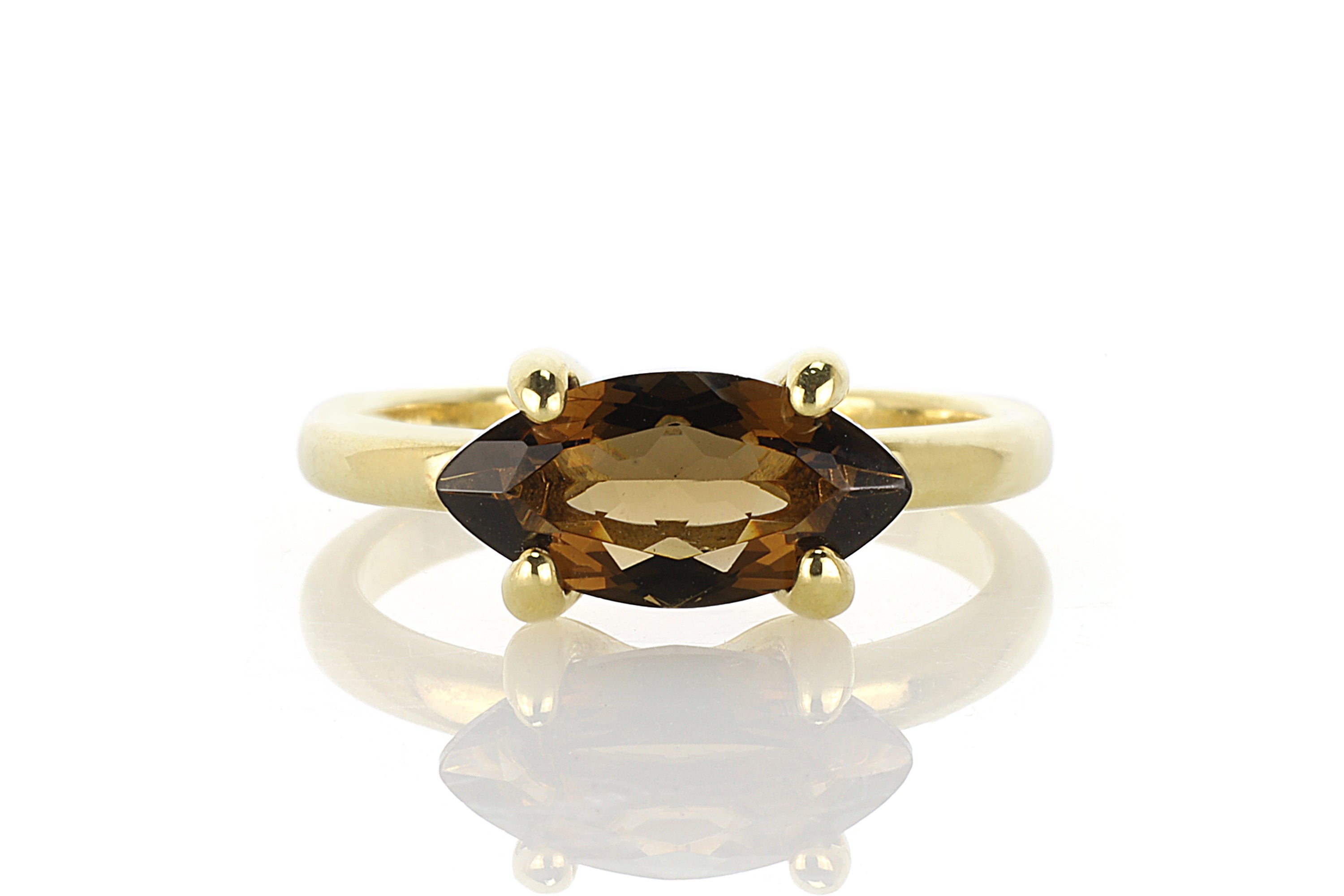 Simple Smoky Quartz Gold Filled Ring Rings Anemone Unique