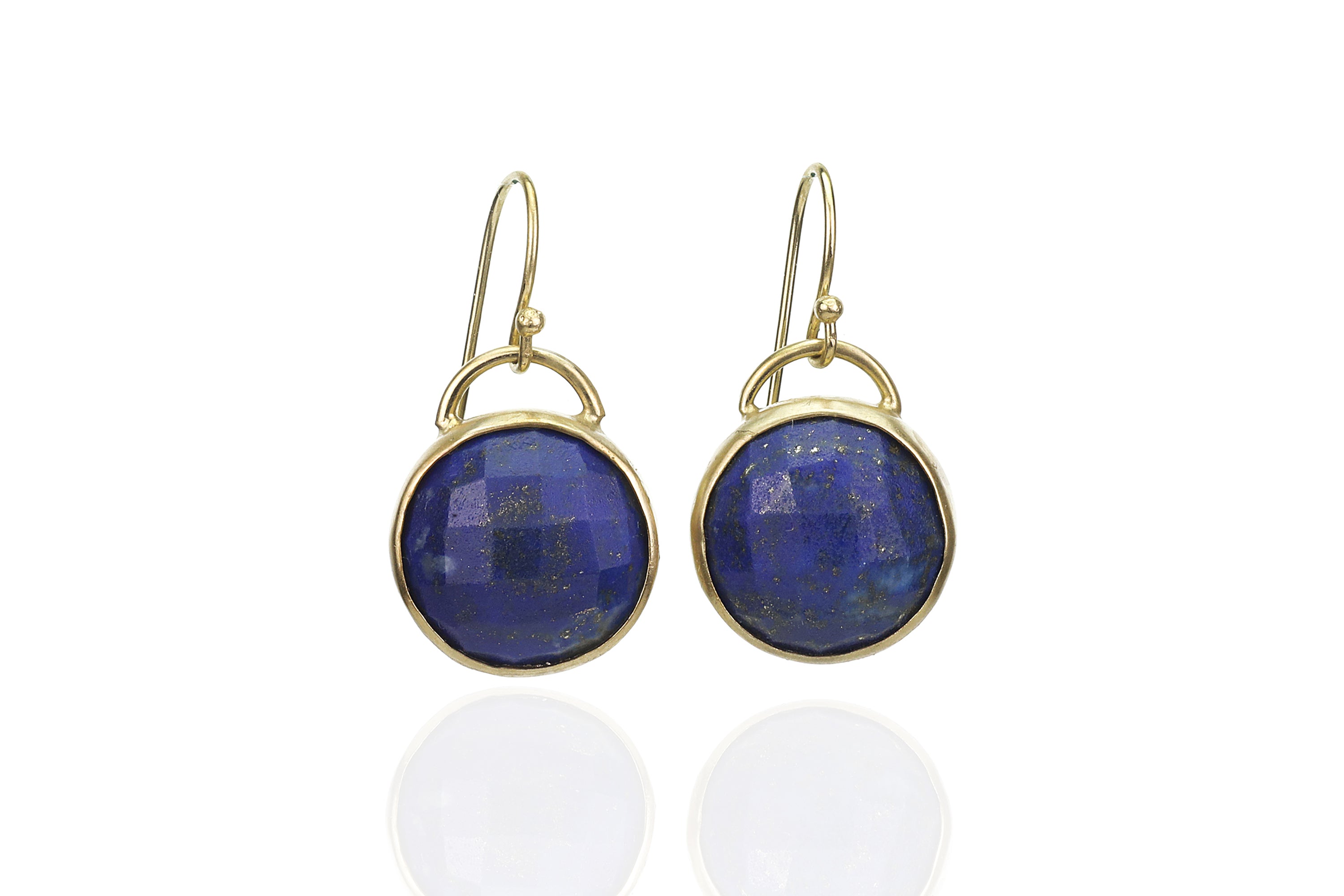 Gold Filled Bag Inspired Earrings with Lapis Lazuli Gemstone Earrings Anemone Limited