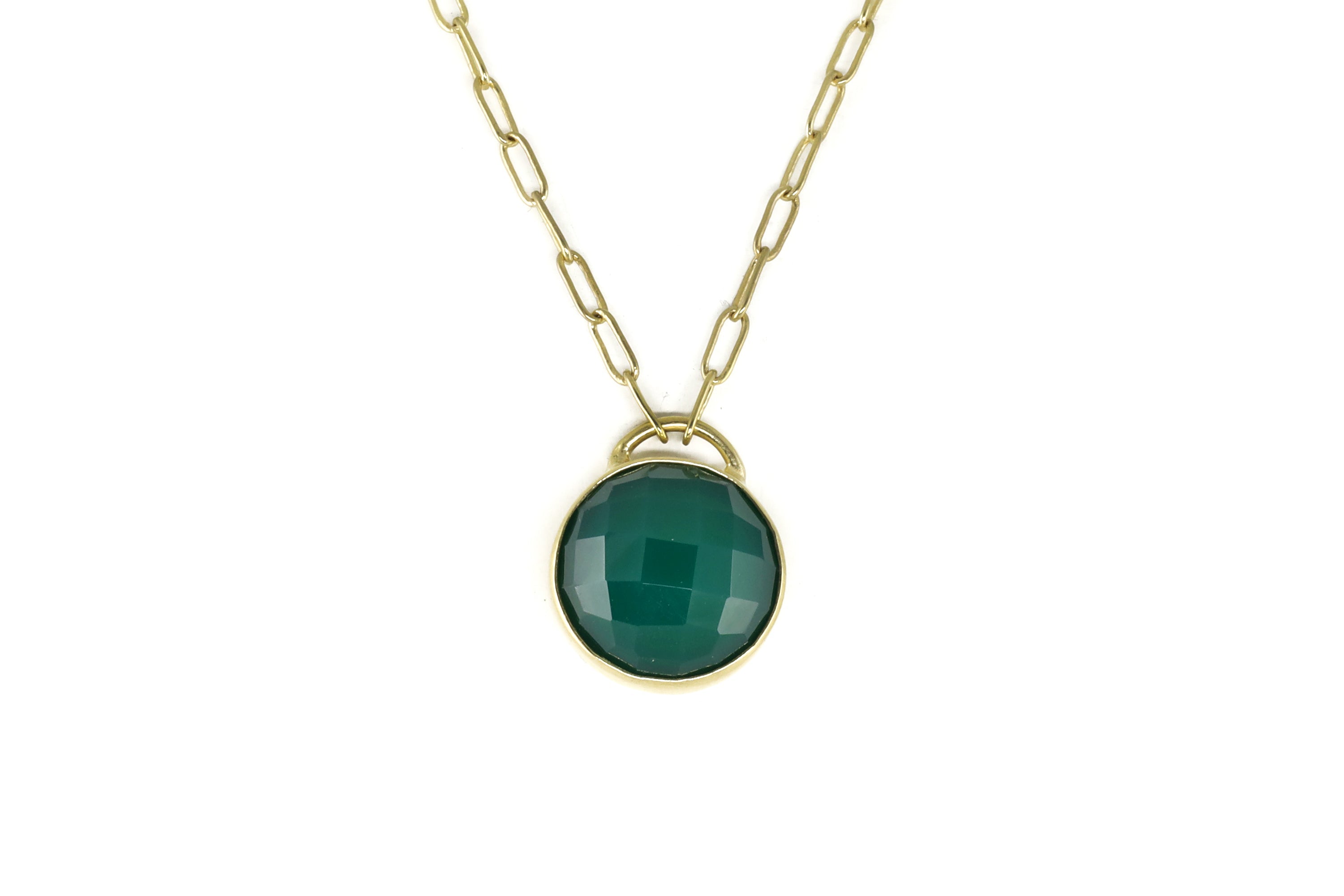 Purse Green Onyx Pendant Gold Necklace necklaces Anemone Limited