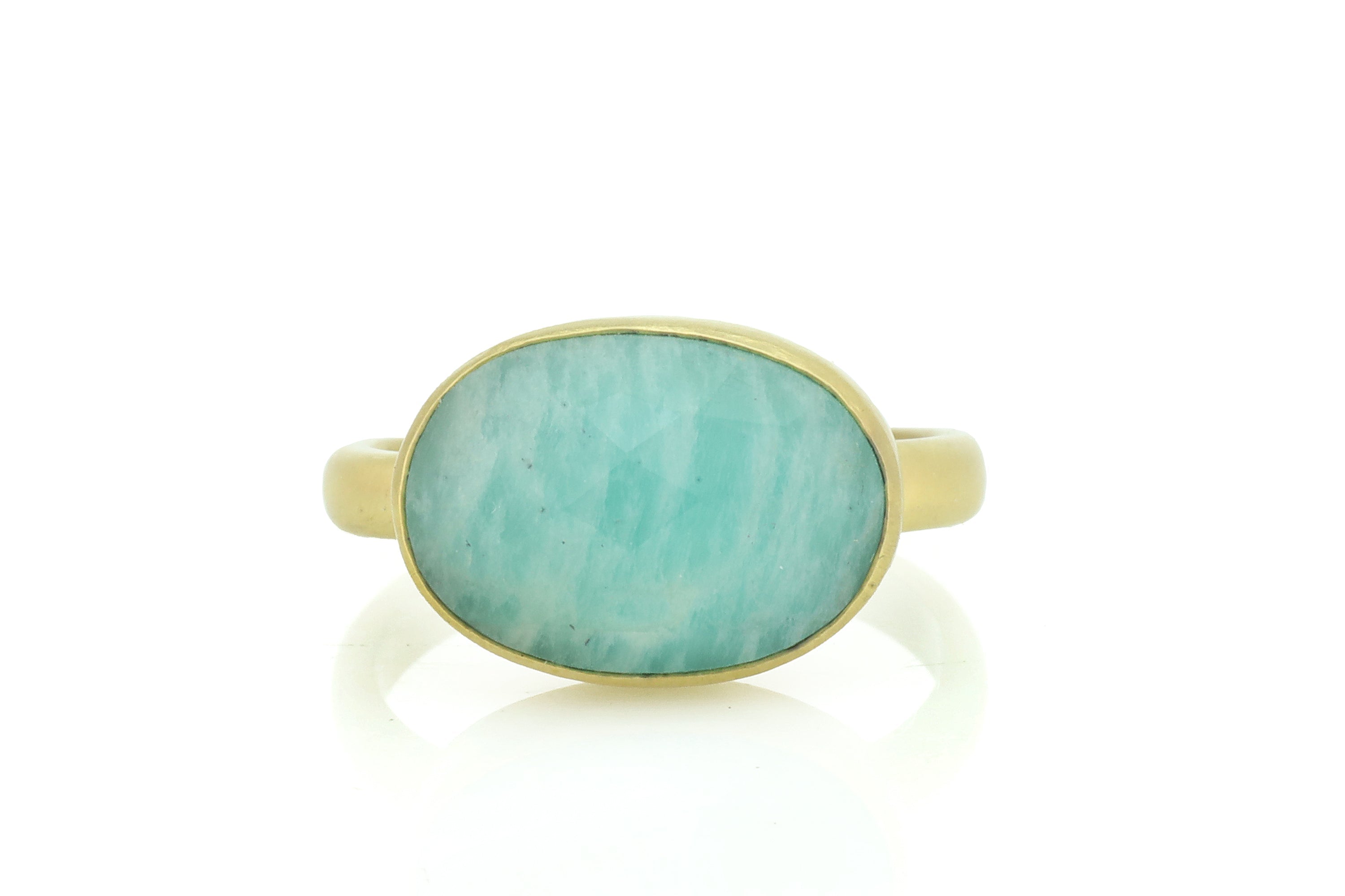 Bezel Set Oval Amazonite Gold Filled Ring Rings Anemone Limited