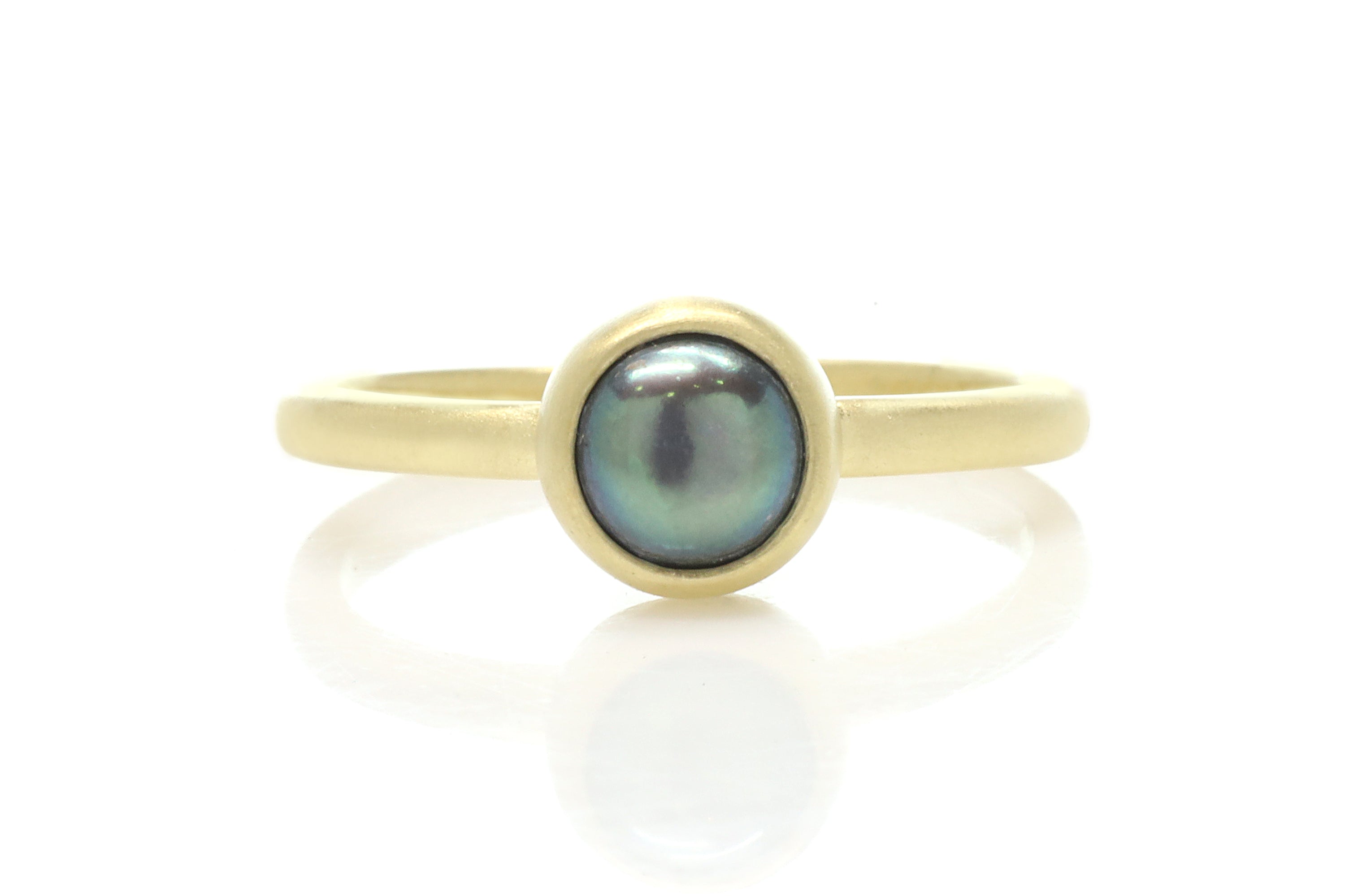 Black Pearl Bezel 14k Gold Ring Rings Anemone Limited