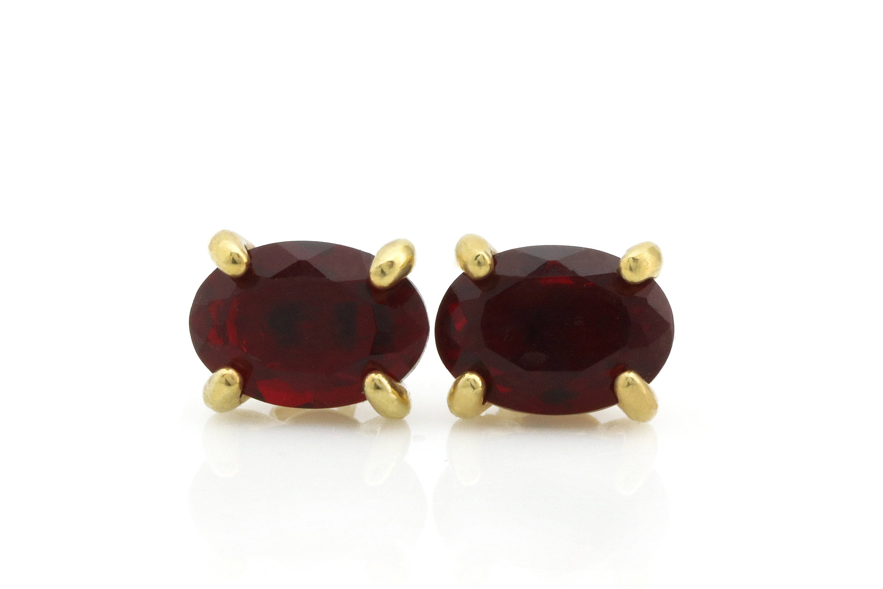 Simple Garnet Gold Stud Earrings Earrings Anemone Unique