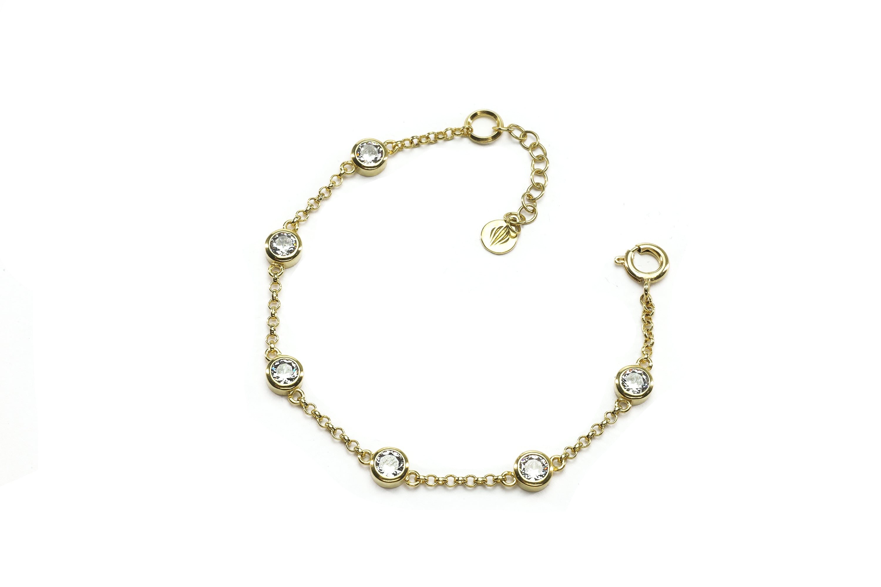 6 Cubic Zirconia Charms Gold Chain Bracelet Bracelets Anemone Unique