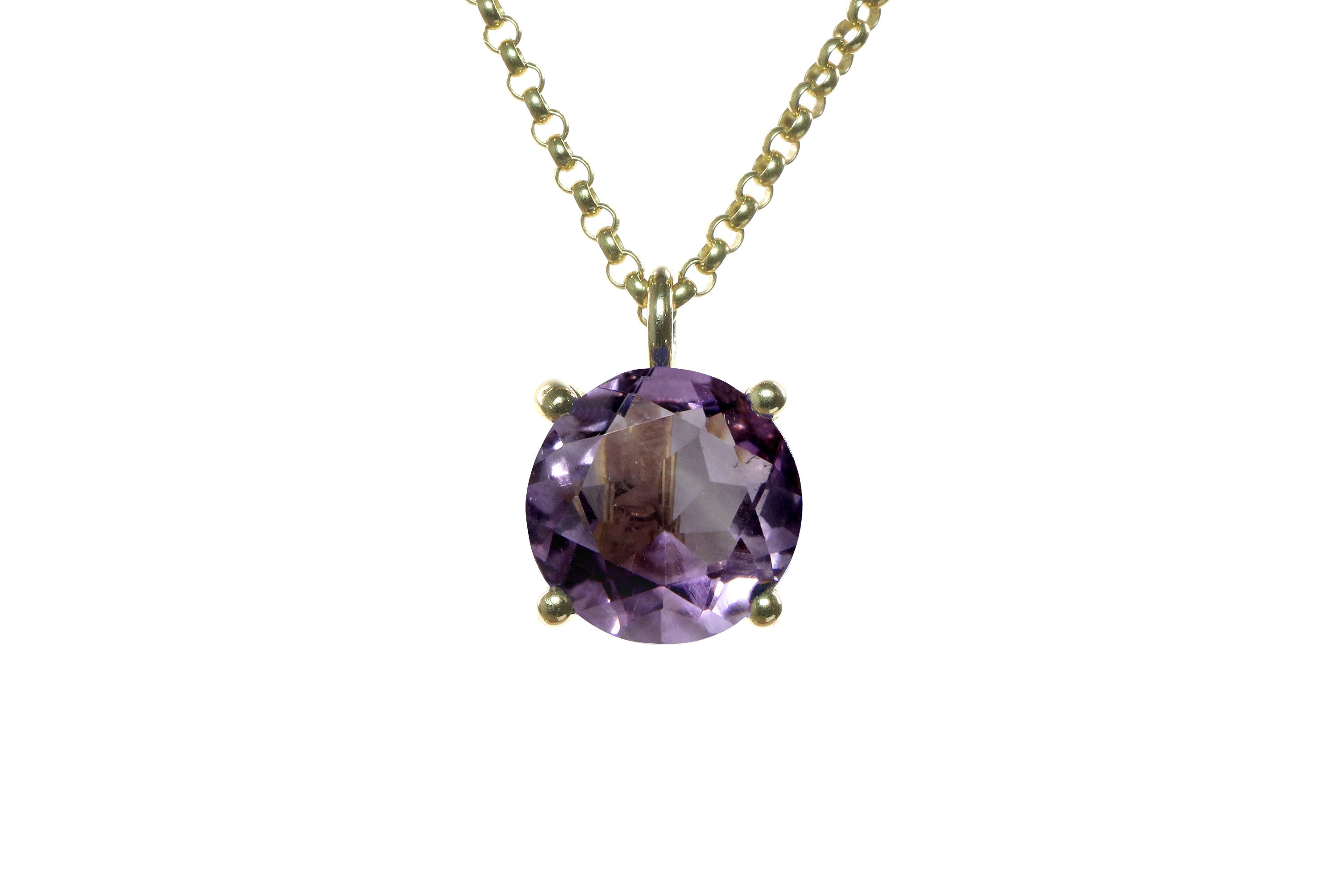 Charming Amethyst Necklace in 14k Gold necklaces Anemone Unique