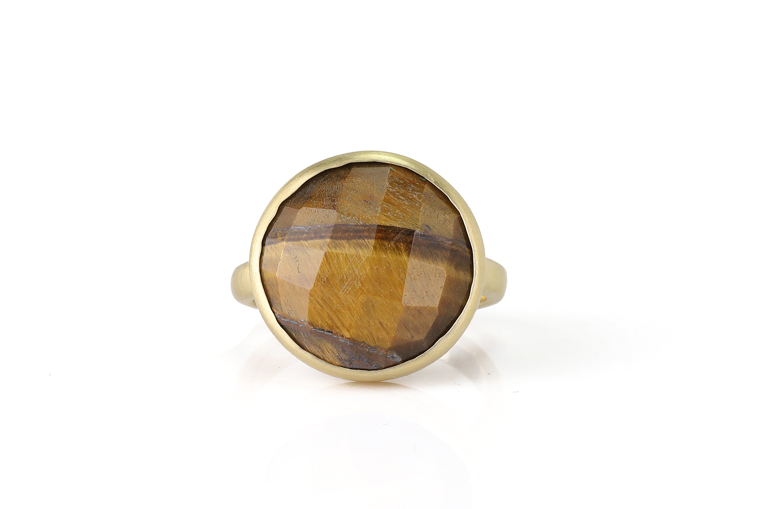 Large Tiger Eye Gold Statement Ring Rings Anemone Limited