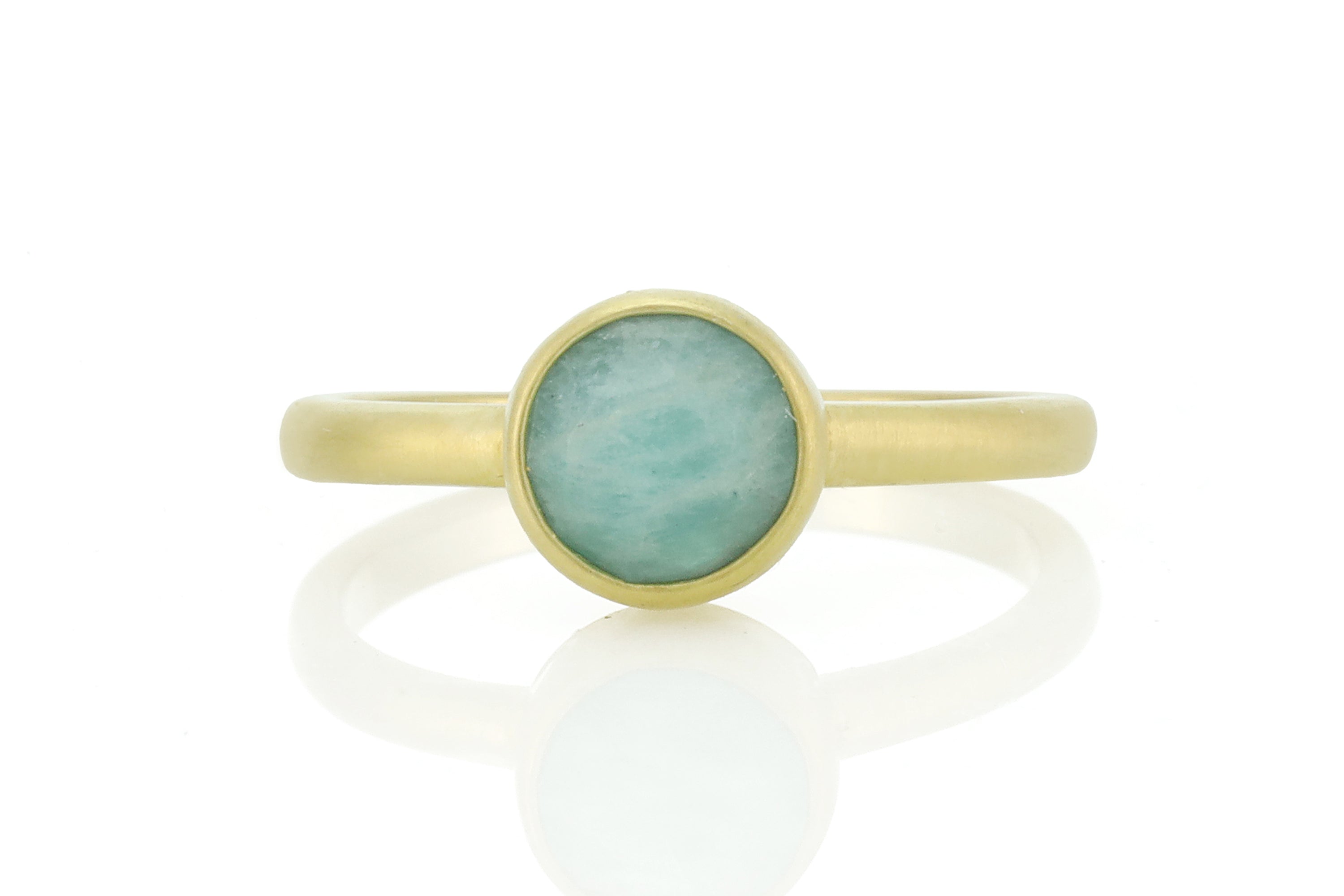 Amazonite Statement Bezel Ring in 14k Gold Rings Anemone Limited