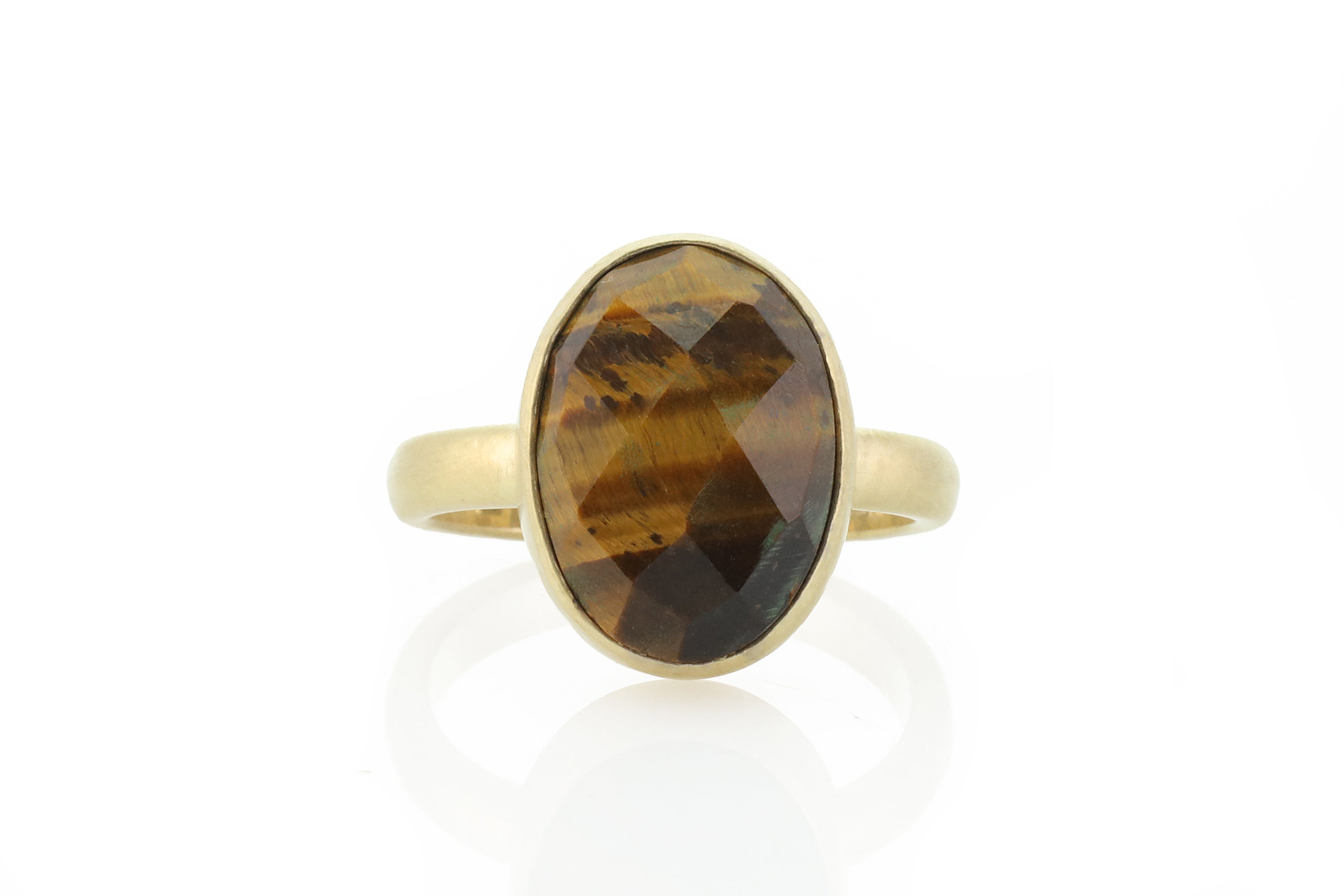 Gold Tiger Eye Bezel Set Ring Rings Anemone Limited