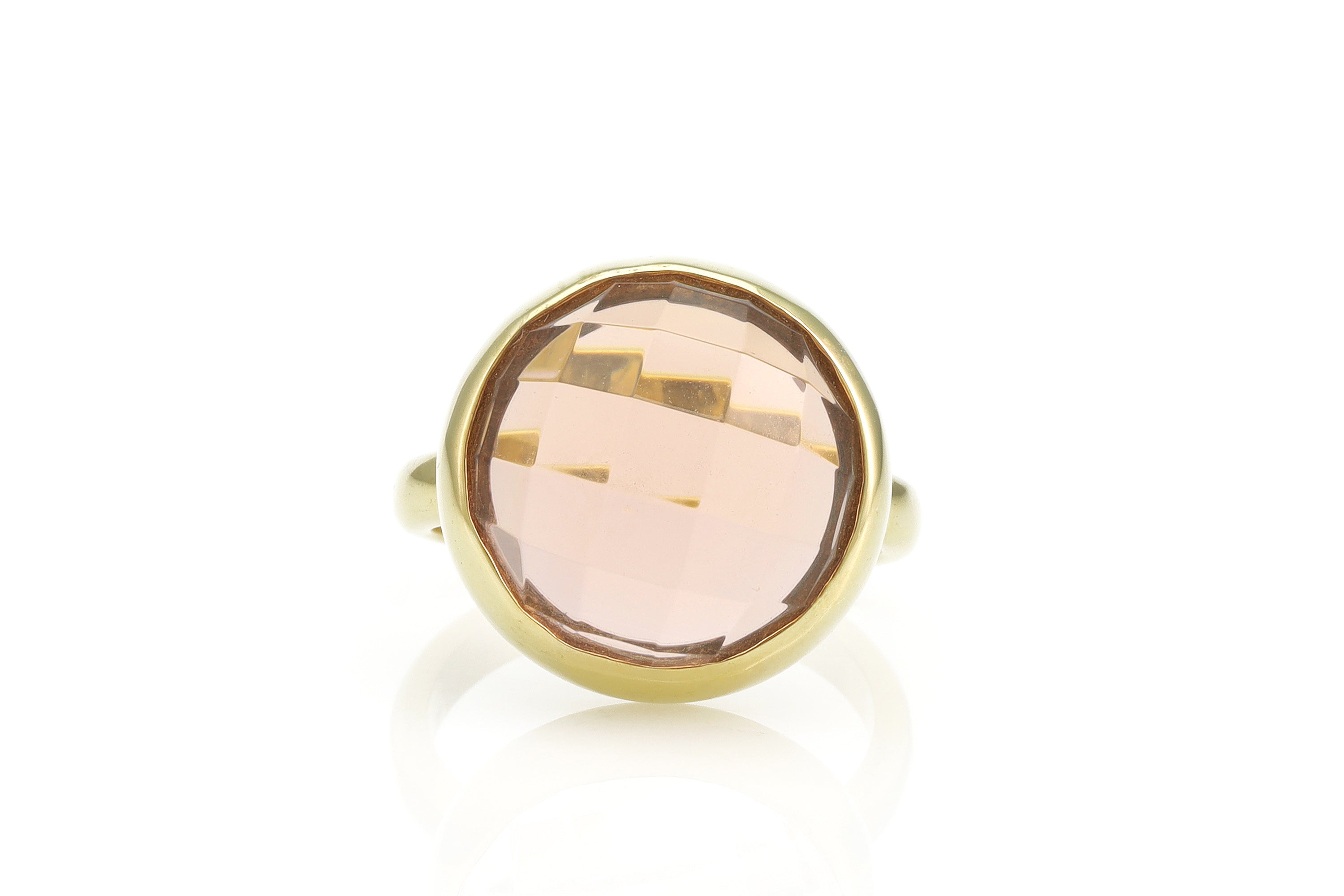 Morganite Bezel Set Gold Filled Round Ring Rings Anemone Limited