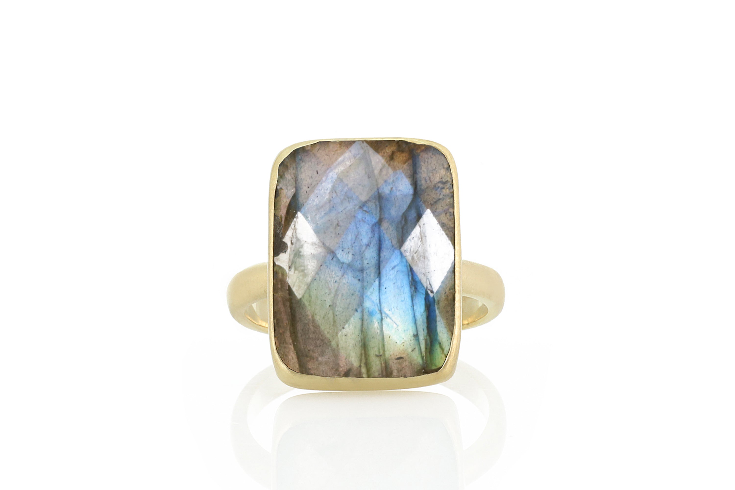 Gold Filled Rectangle Cut Labradorite Statement Ring Rings Anemone Limited
