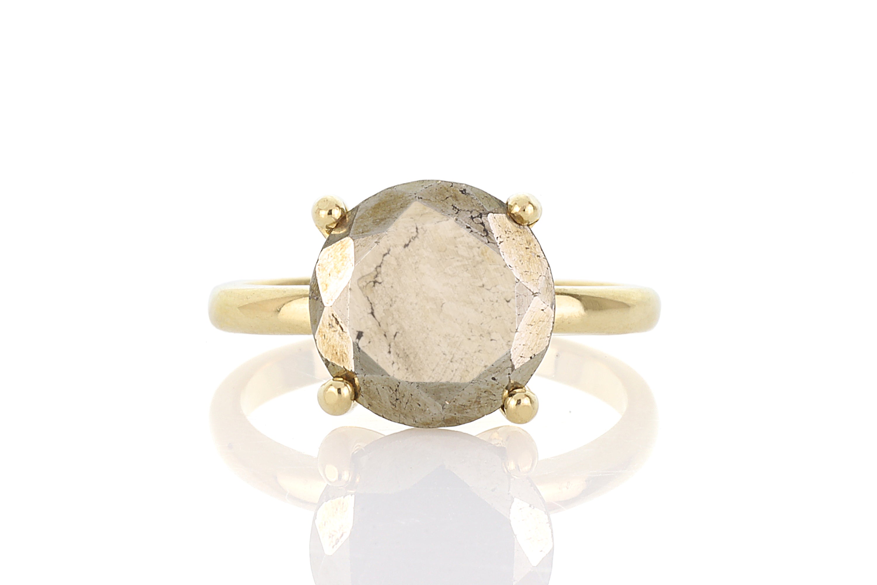 Raw Wild Pyrite Solitaire Gemstone Ring Rings Anemone Unique