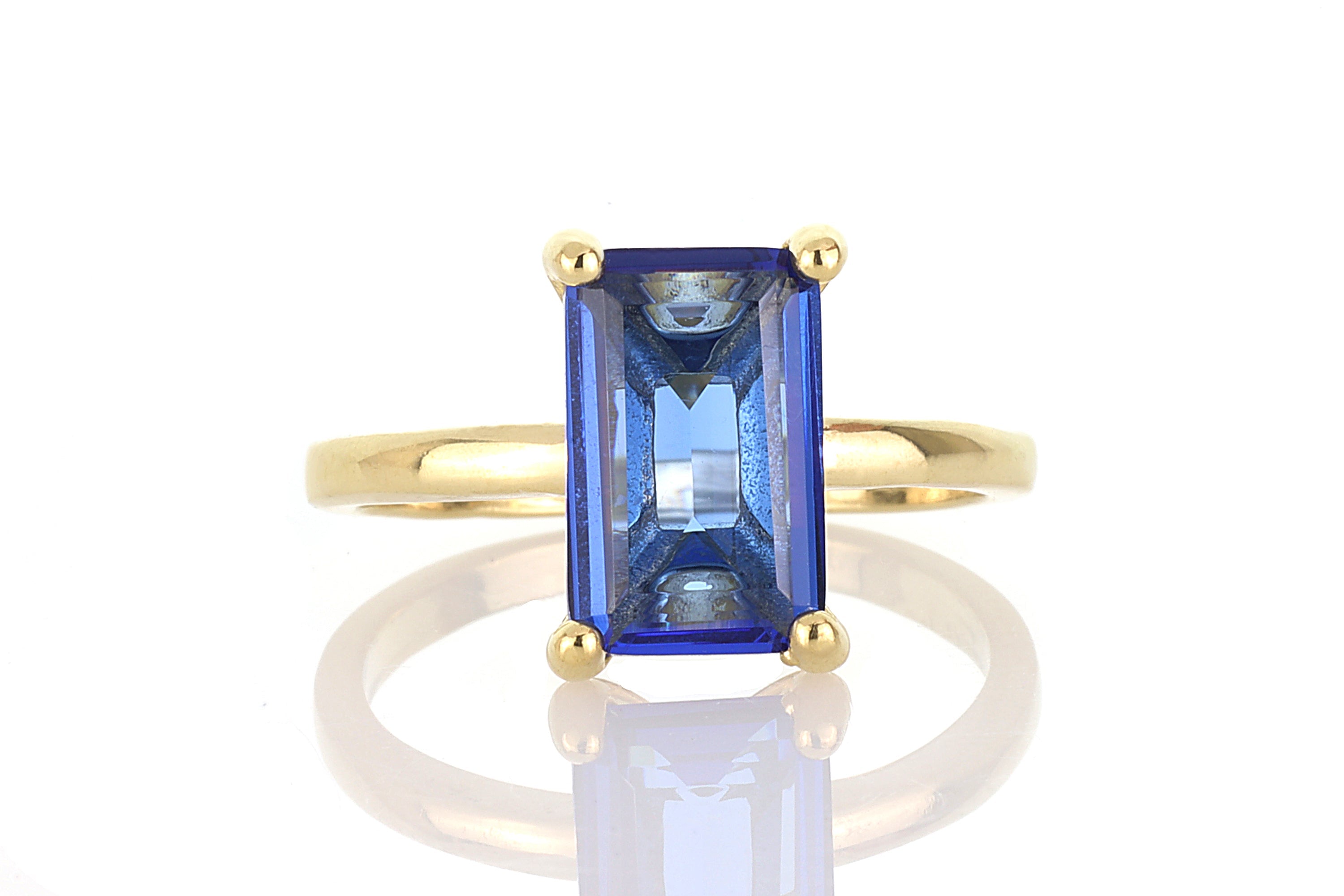 Princess Cut Blue Sapphire Gold Filled Ring Rings Anemone Unique