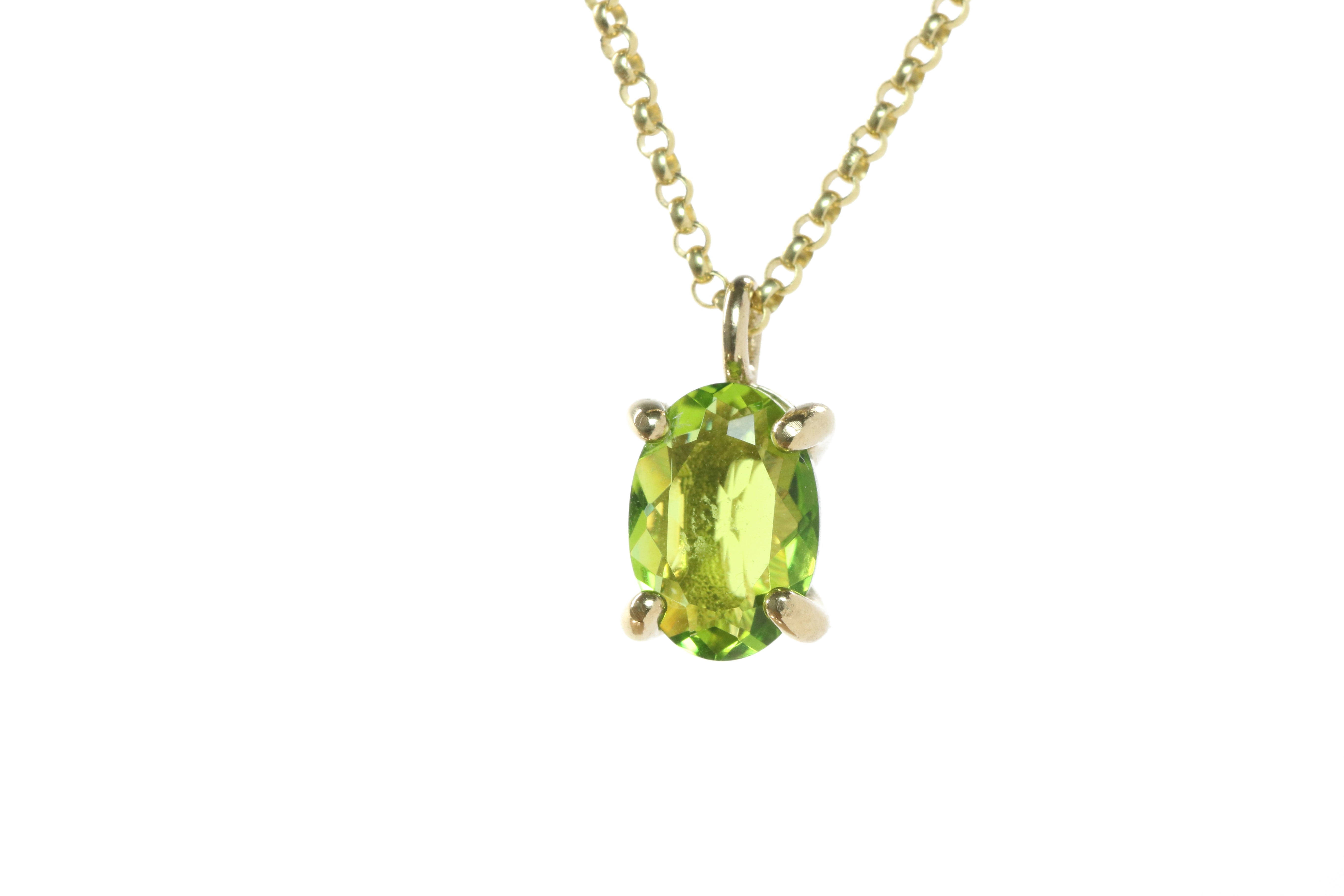 Delicate Peridot 14k Gold Necklace necklaces Anemone Unique