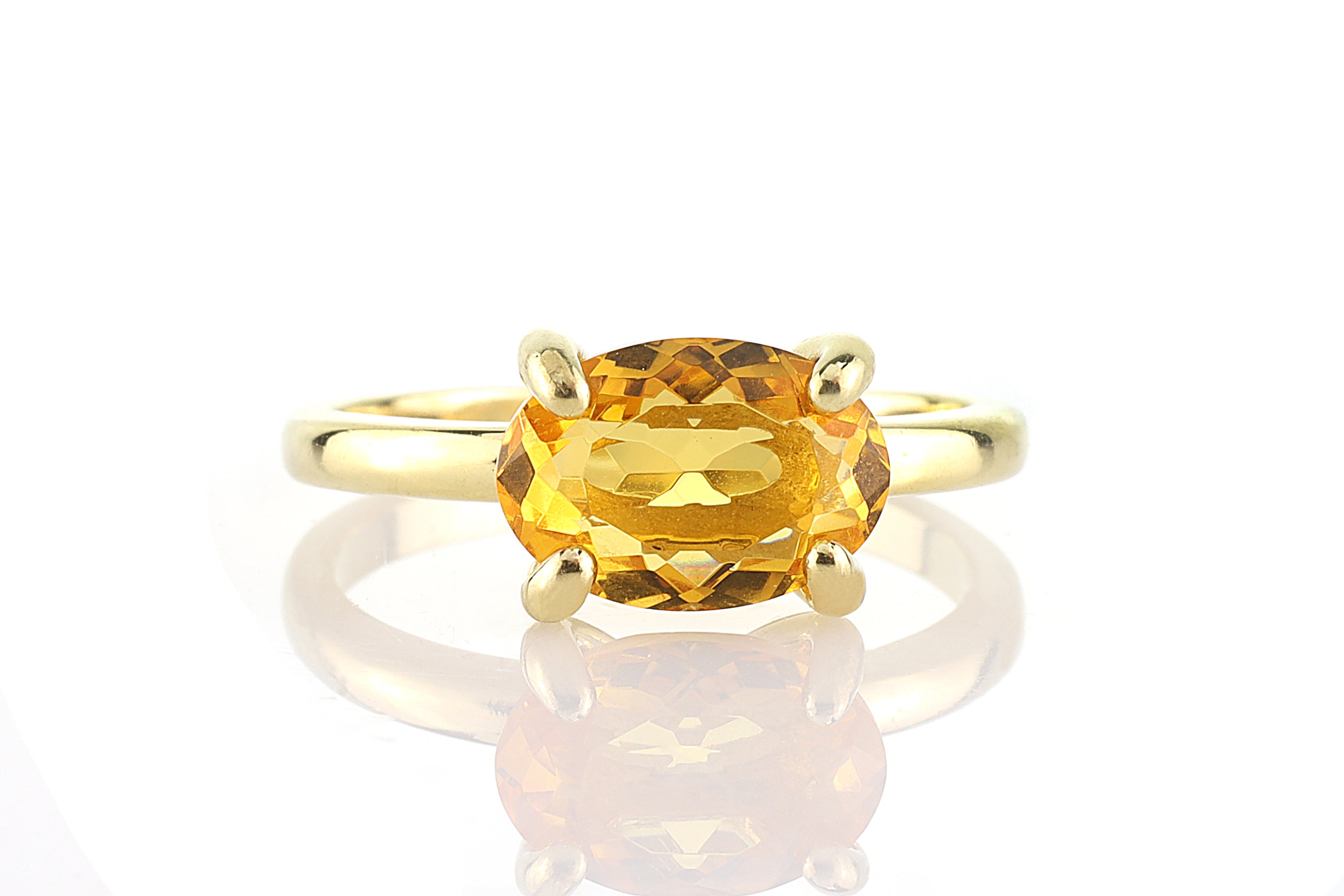Citrine Ring in 14K Gold Band Rings Anemone Unique