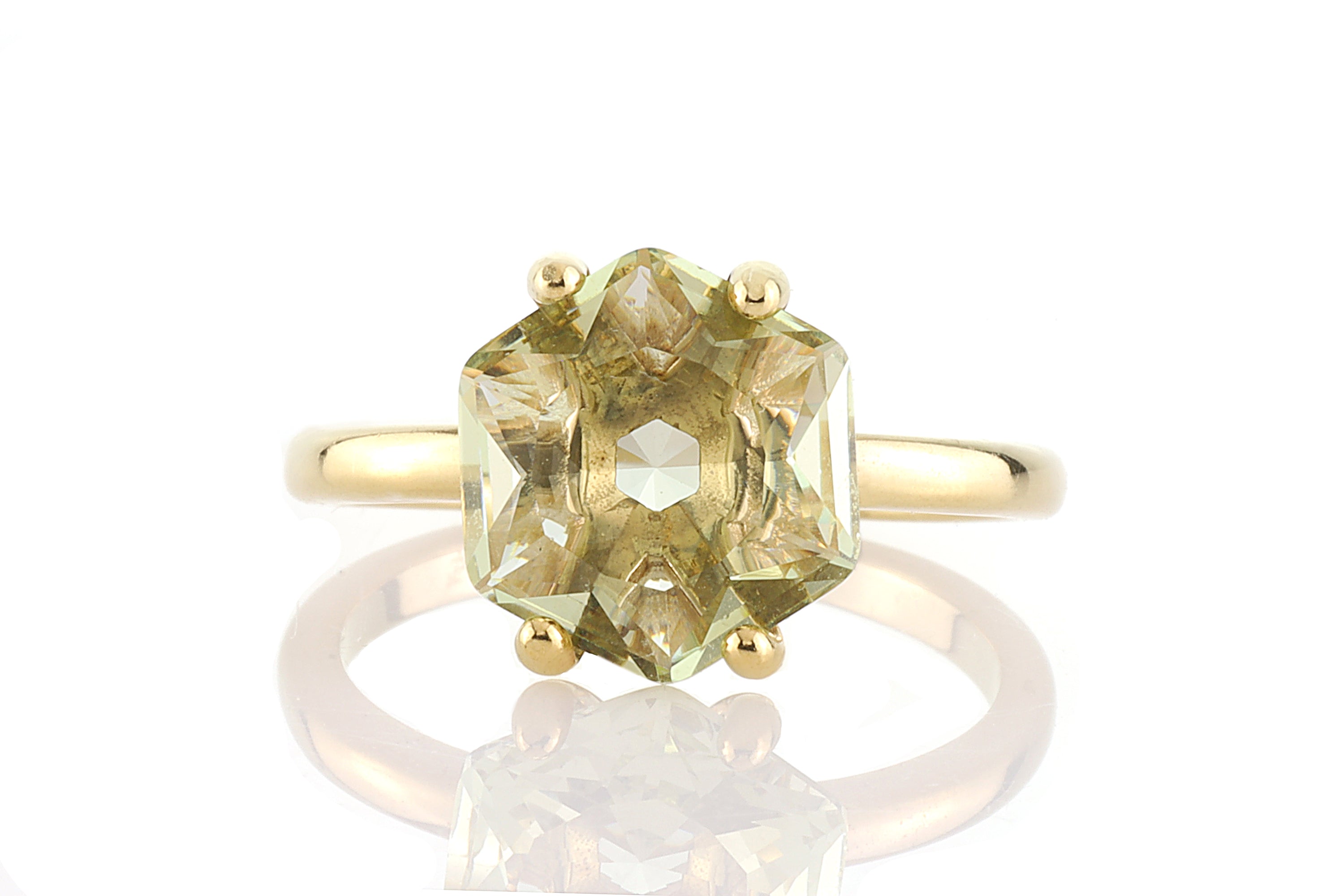 Bright Lemon Quartz Gold Ring Rings Anemone Unique