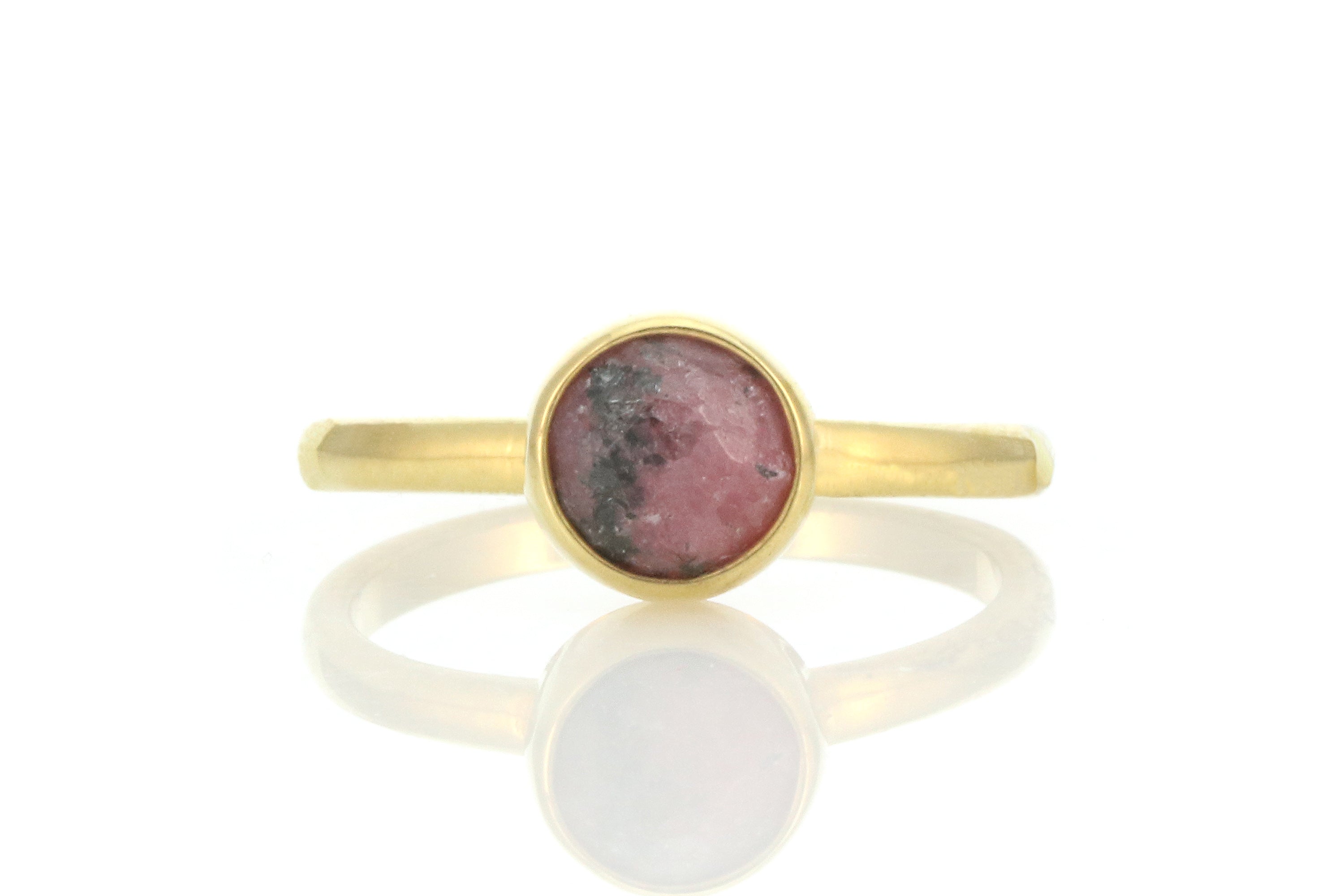 Gold Filled Pink Rhodonite Bezel Ring Rings Anemone Limited