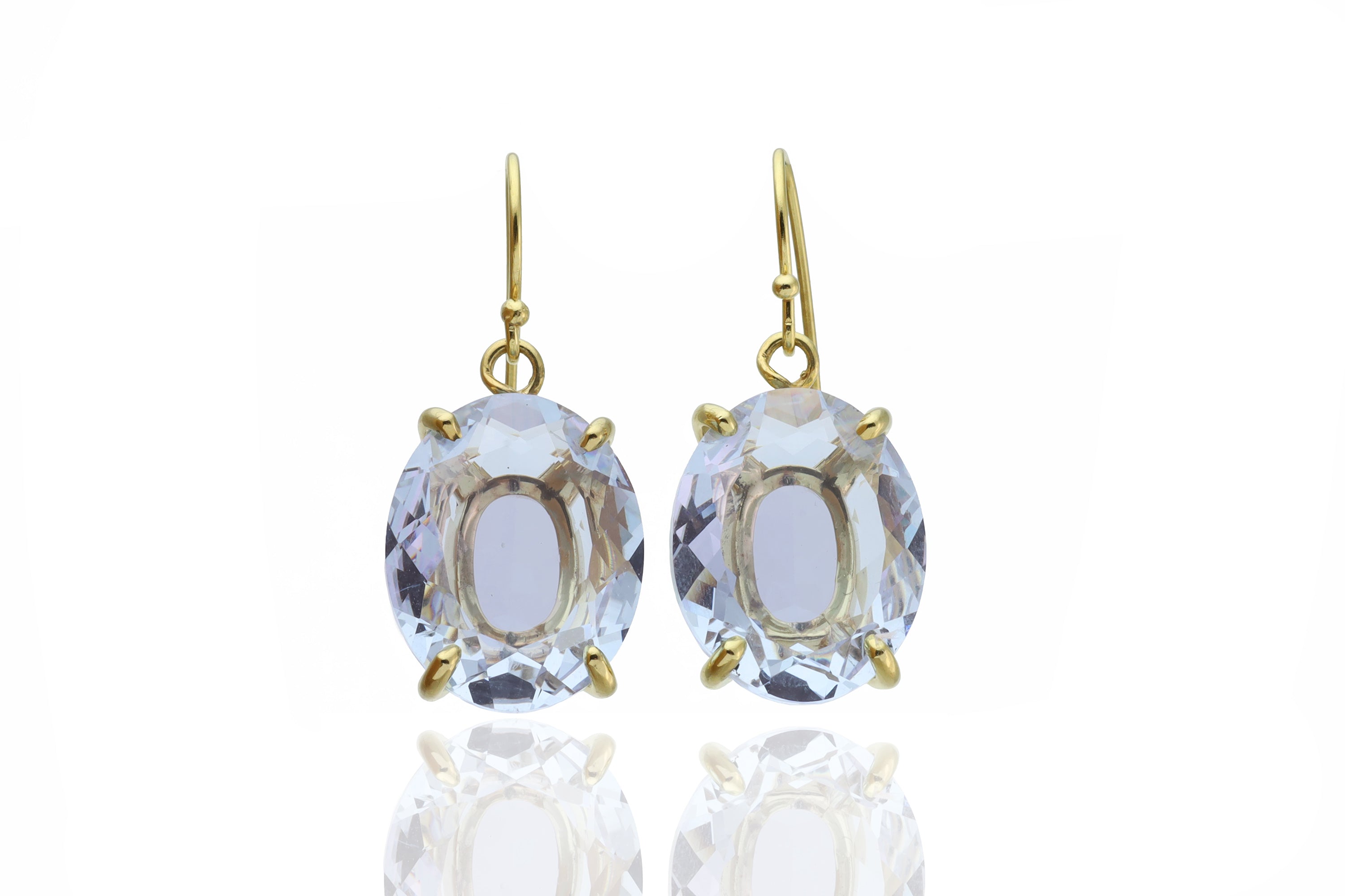 Vintage Oval Tanzanite Gemstone Dangle Gold Earrings Earrings Anemone Jewelry