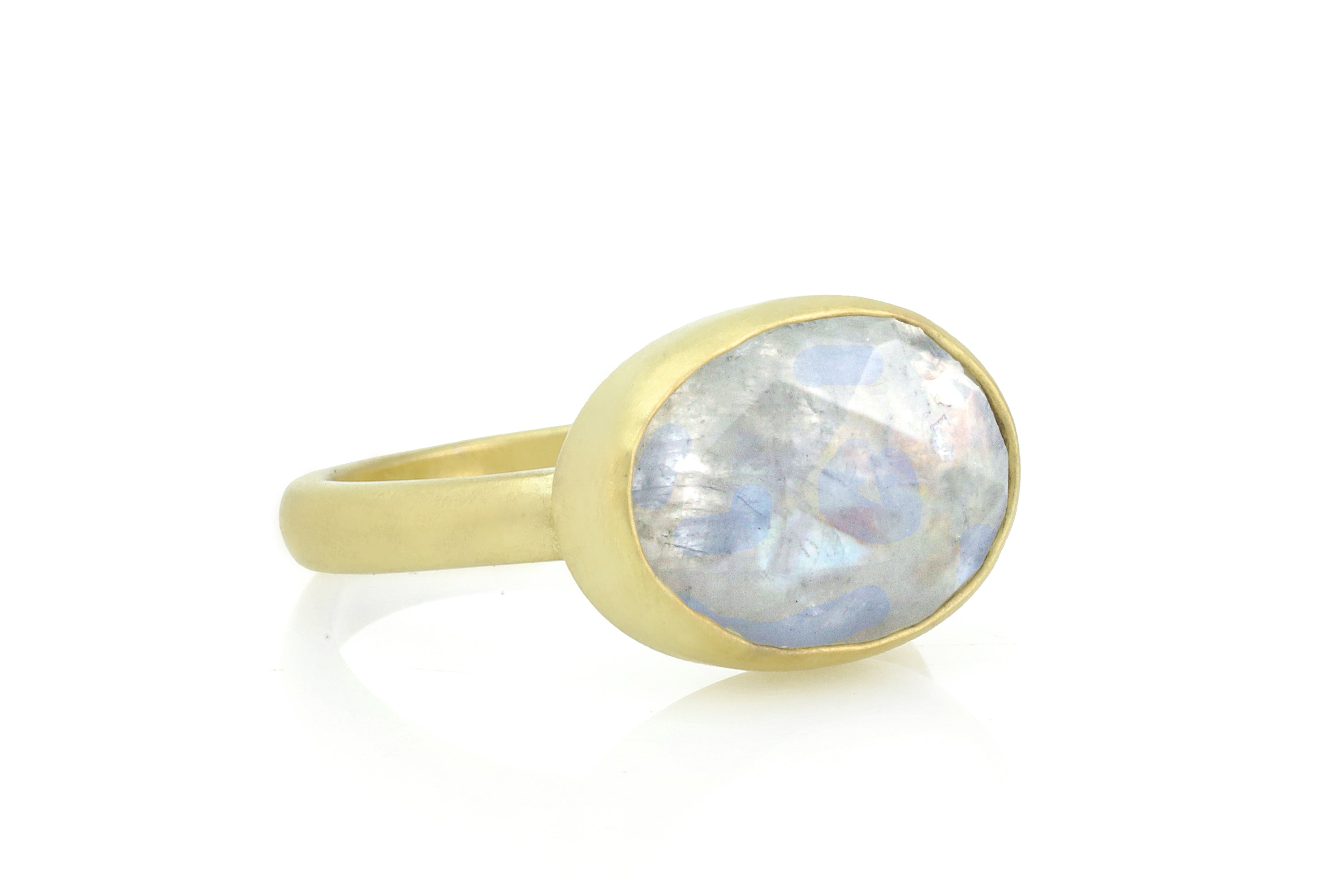 Sterling Silver Oval Cut Moonstone Ring Rings Anemone Limited