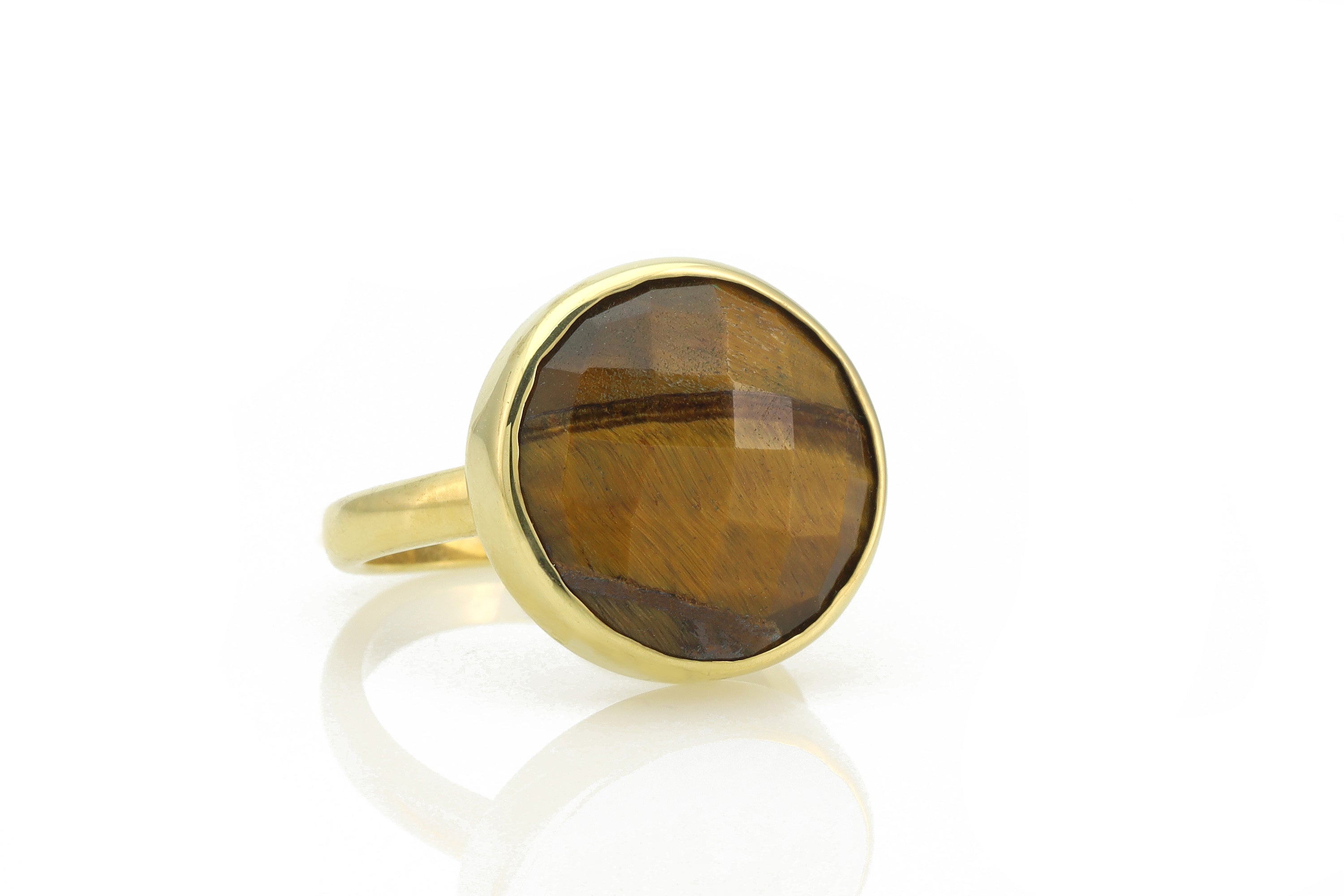 Tiger Eye Gold Statement Ring in 14k Gold Rings Anemone Limited