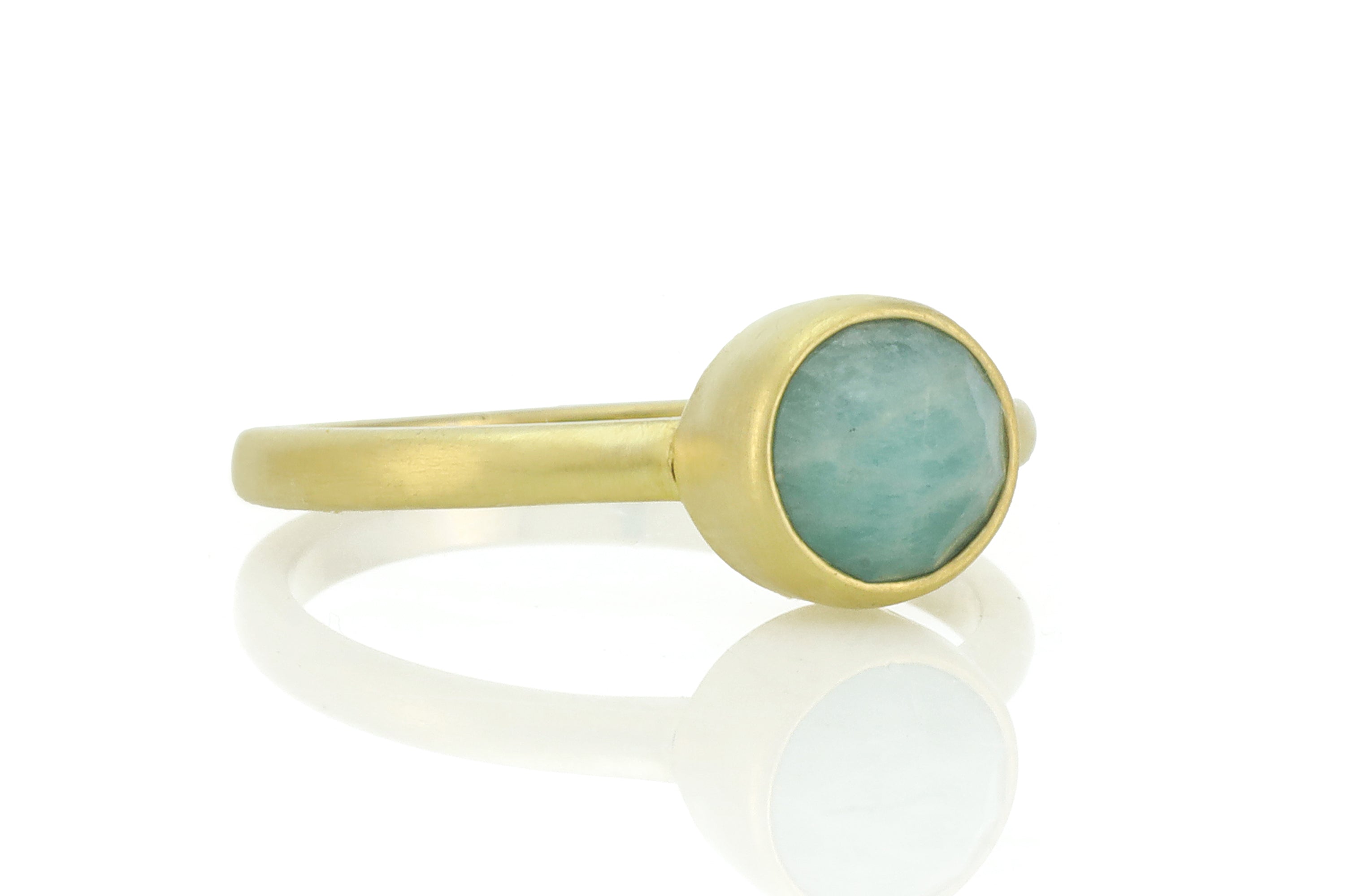 Amazonite Statement Bezel Ring in 14k Gold Rings Anemone Limited