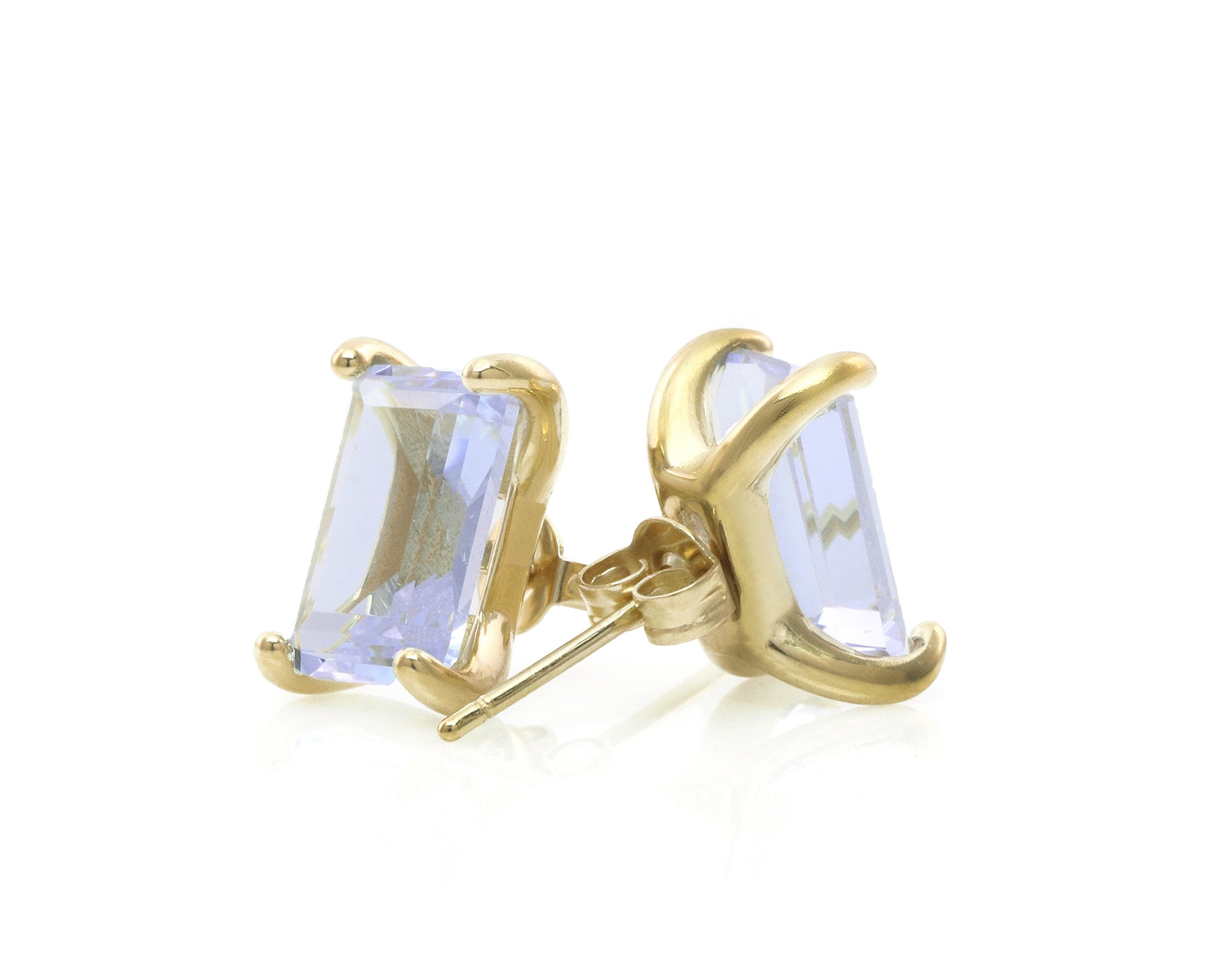 Elegant Luster Tanzanite Gold Earrings Earrings Anemone Unique