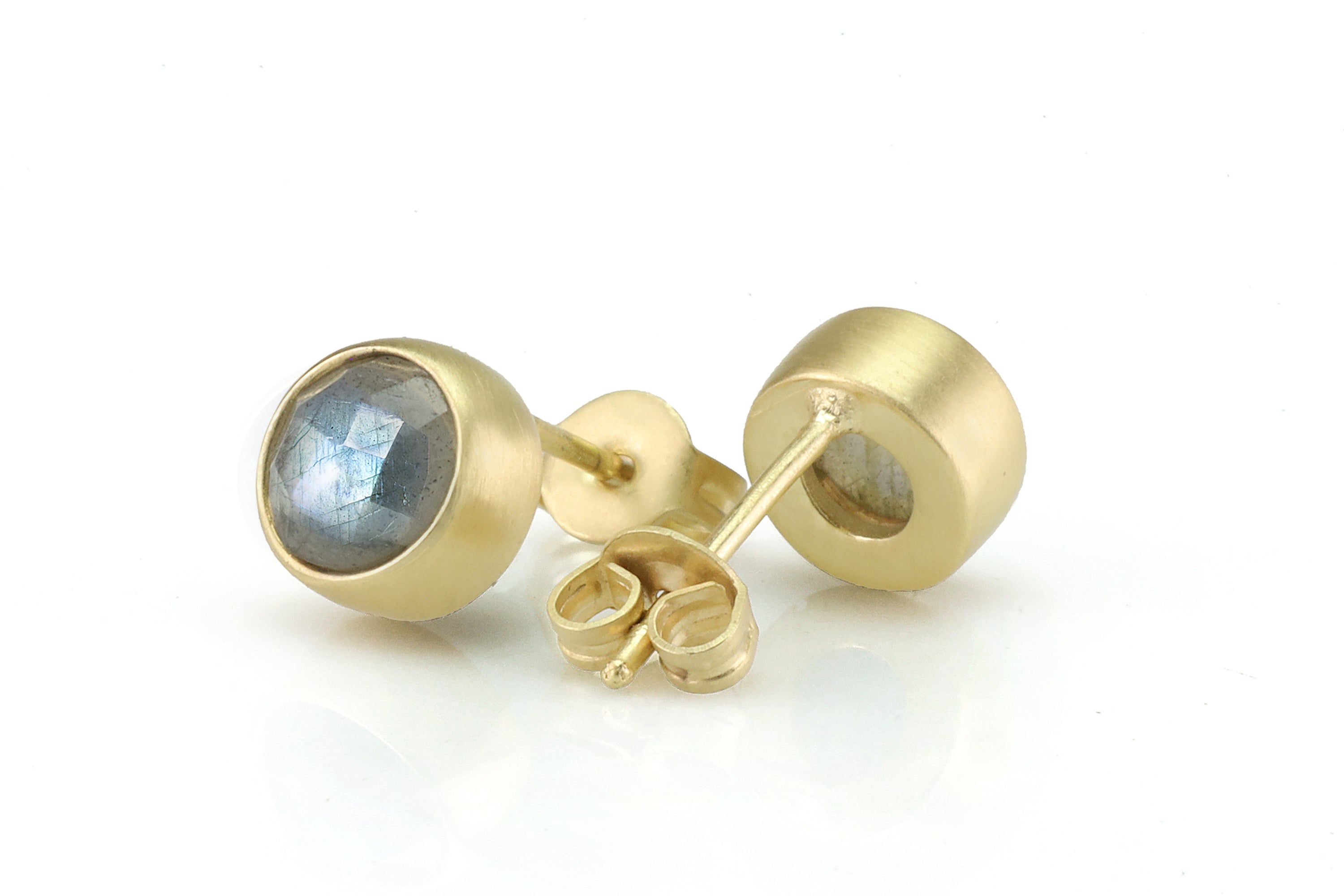 Mixed Flash Labradorite Gold Stud Earrings Earrings Anemone Limited