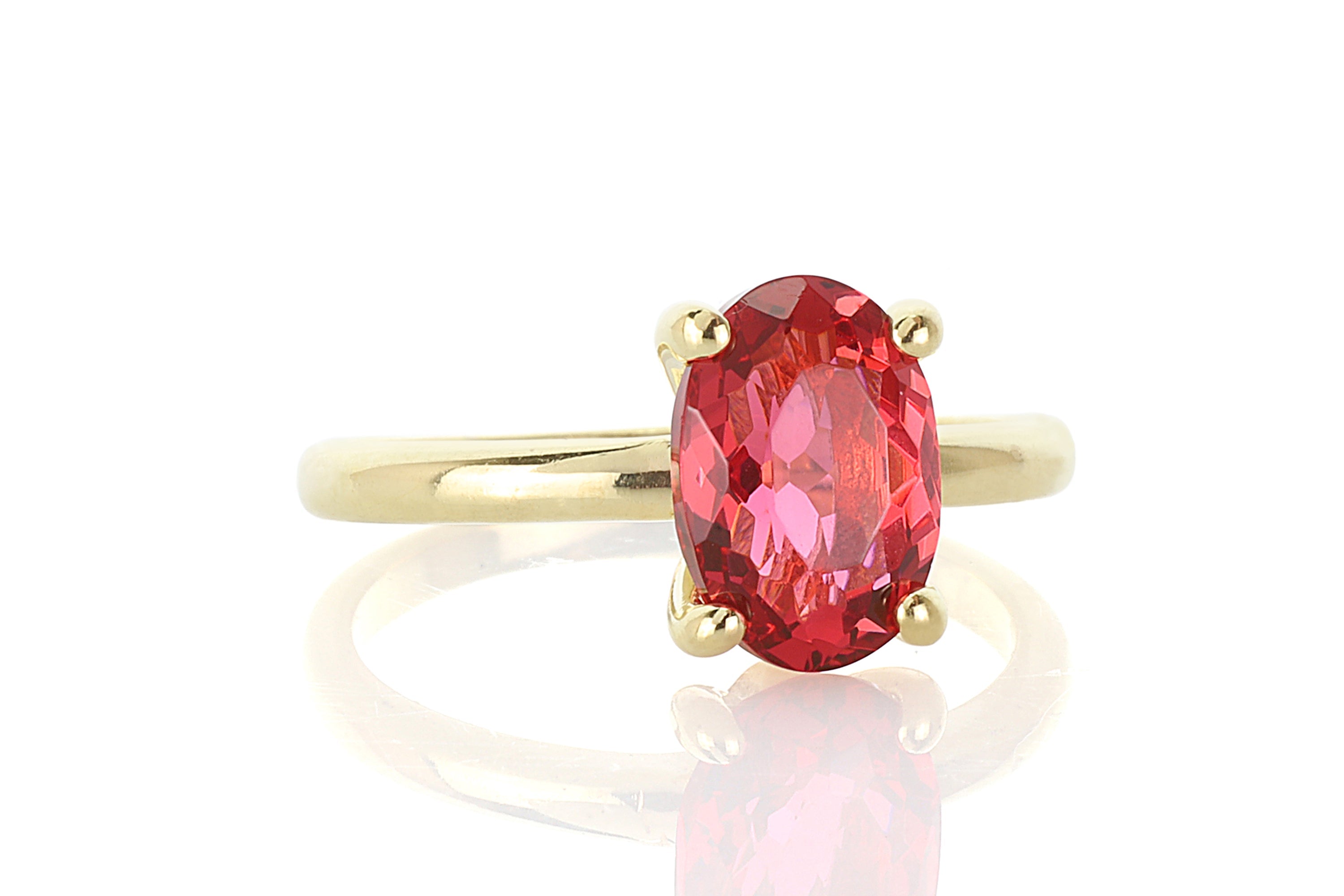 Oval Pink Tourmaline Solitaire Gold Ring Rings Anemone Unique