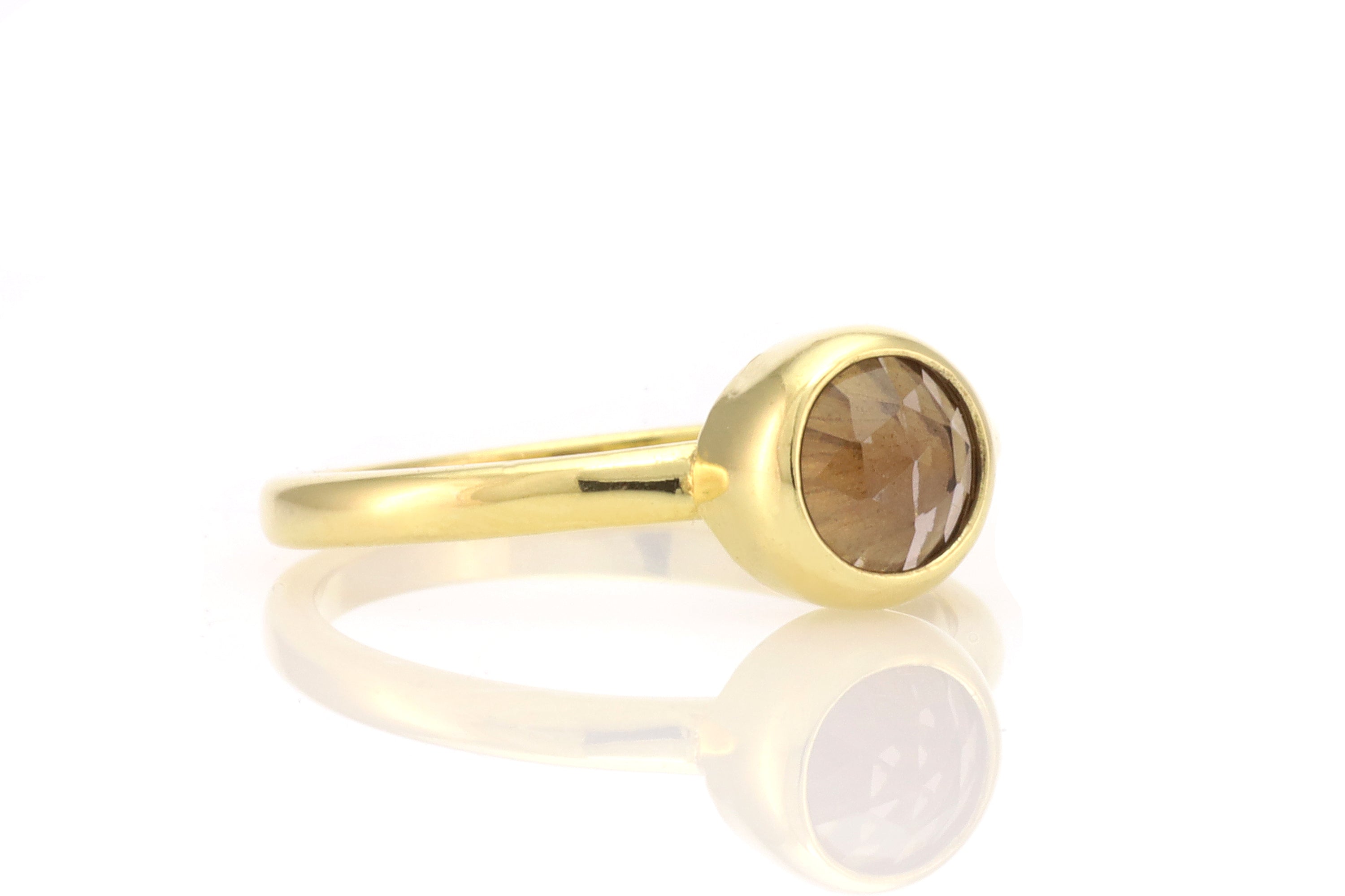 Gold Filled Smoky Quartz Bezel Set Ring Rings Anemone Limited