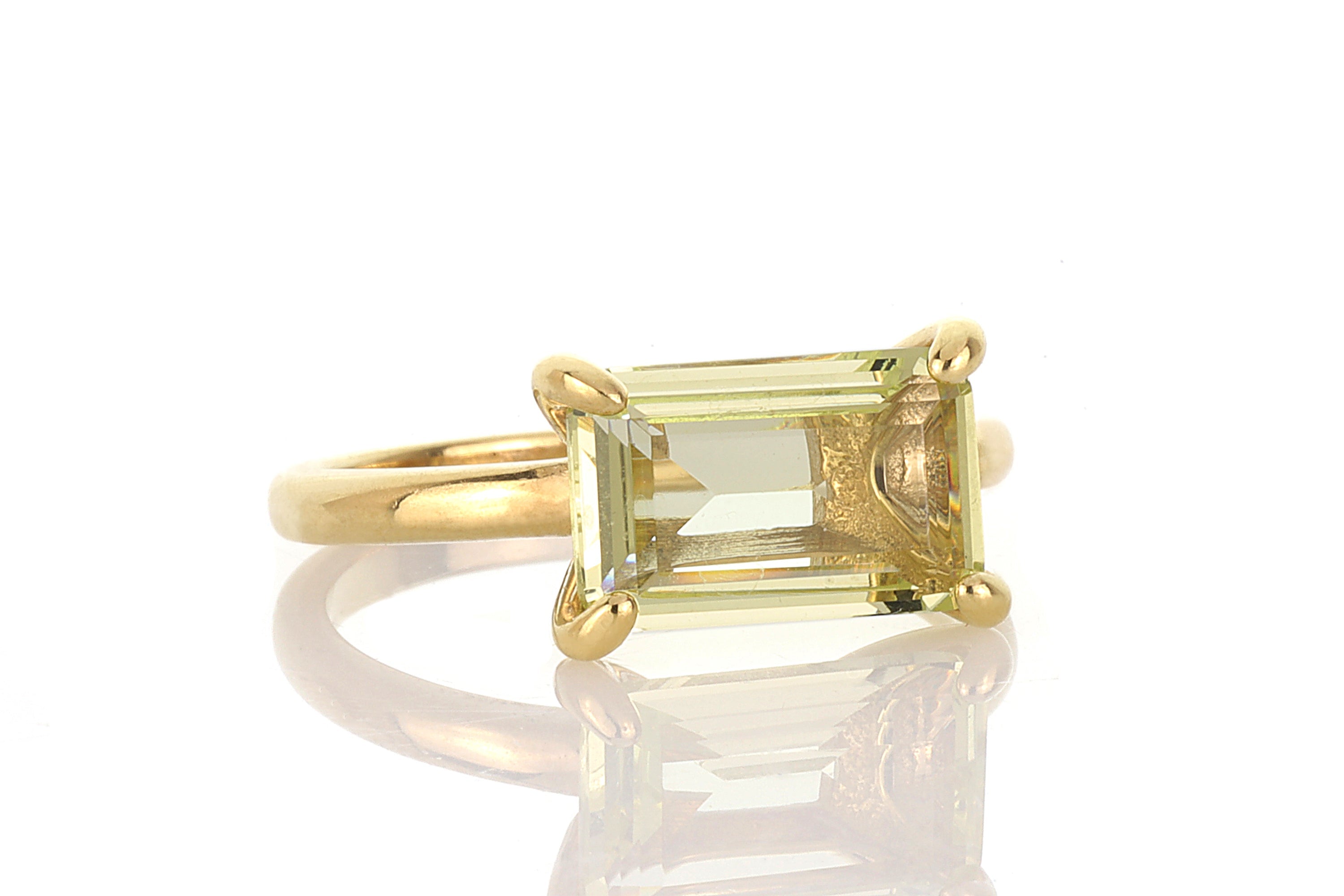 Brilliant Yellow Quartz Gold Filled Ring Rings Anemone Unique