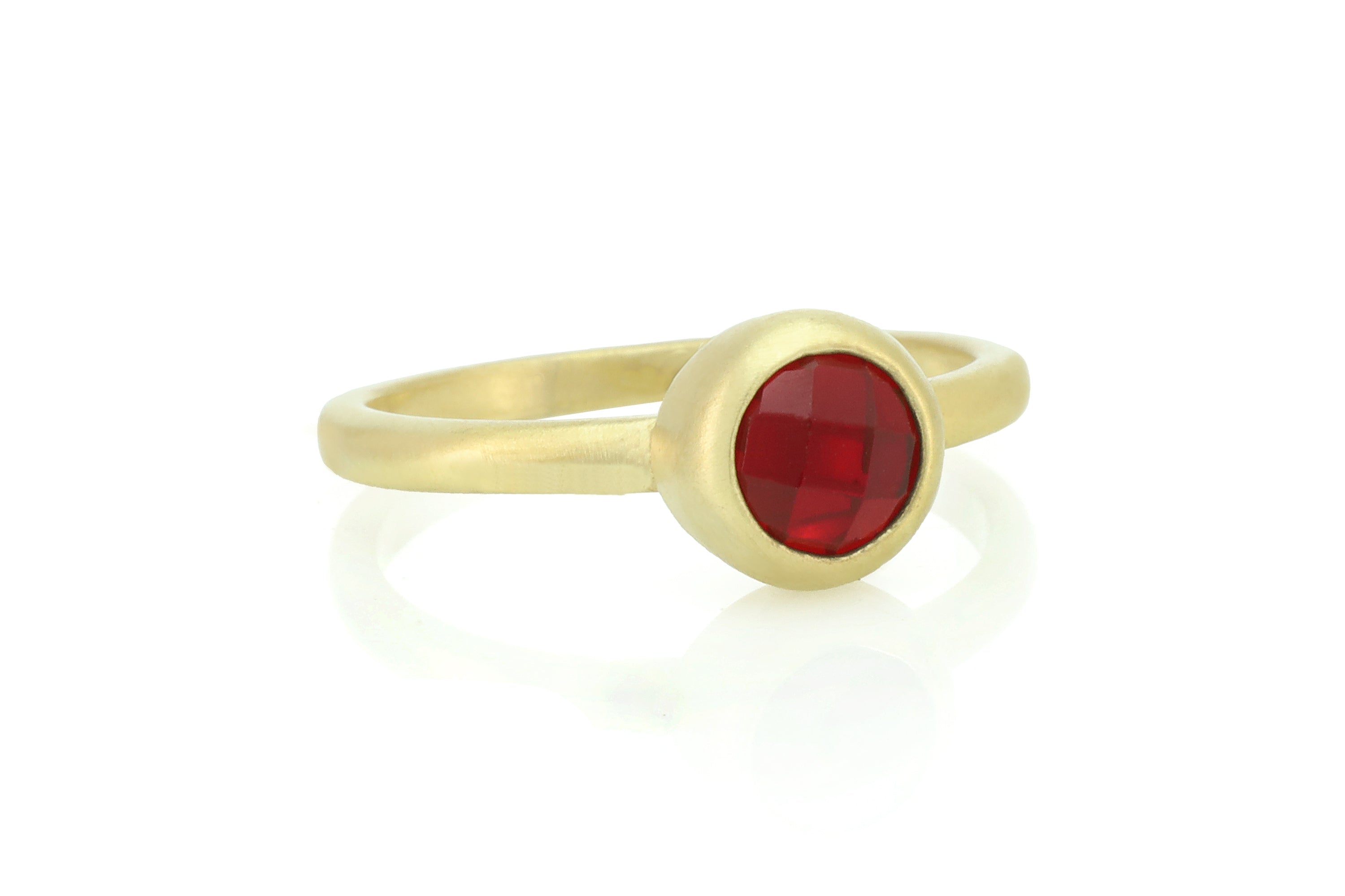 Elegant Garnet 18k Gold Bezel Setting Ring Rings Anemone Limited
