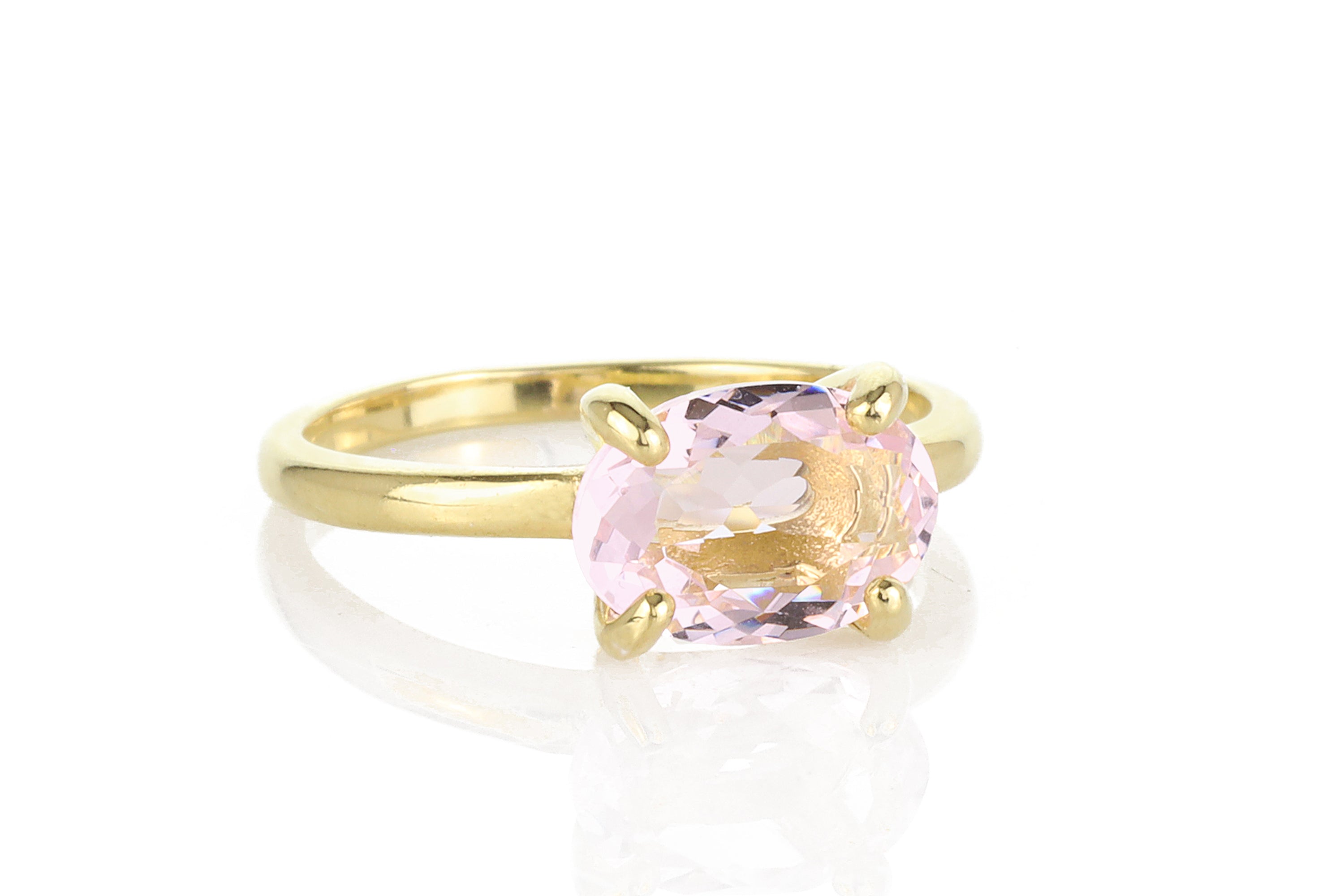 Rose Quartz Ring 14K Gold Band Rings Anemone Unique