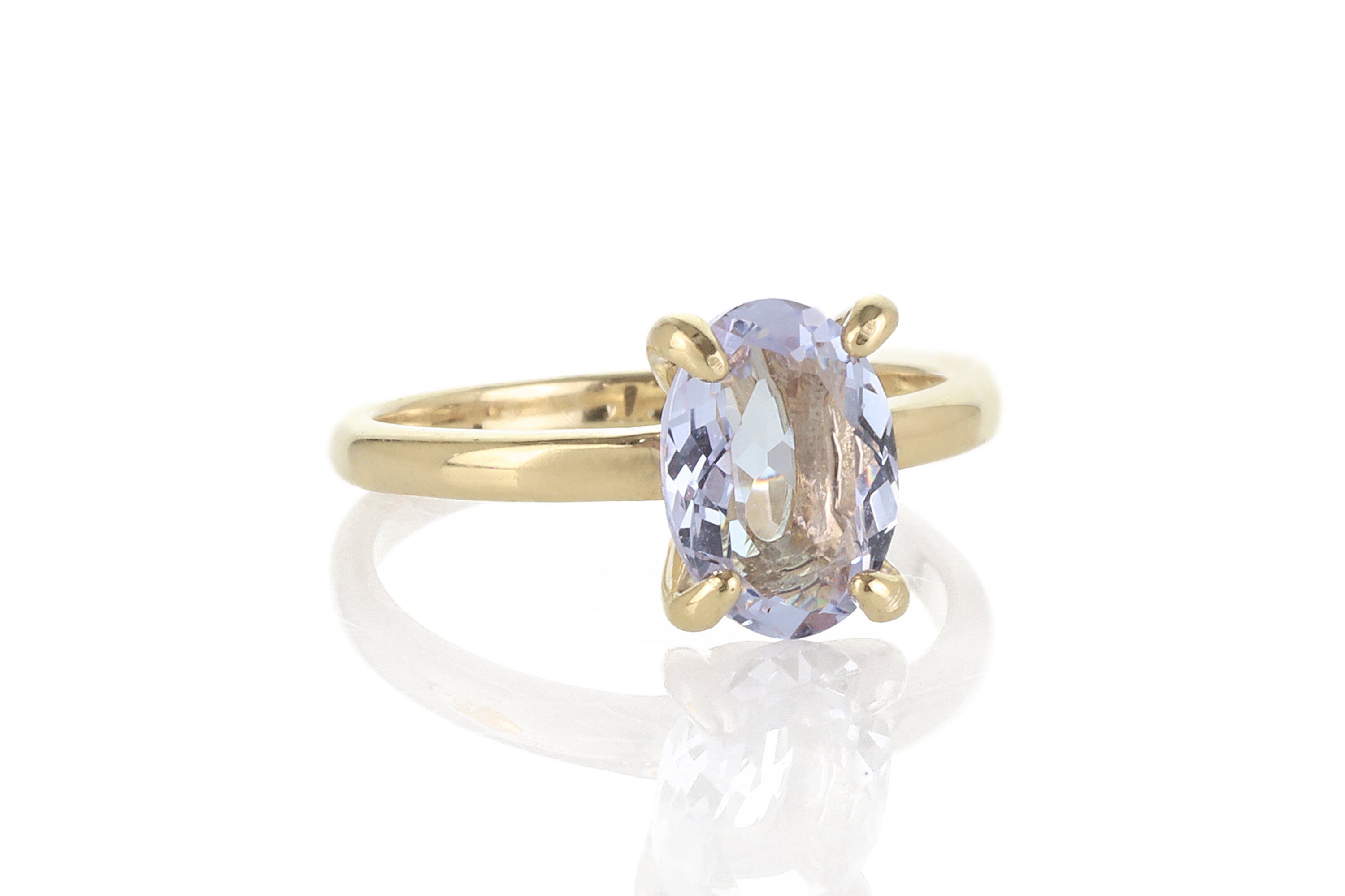 Solitaire Tanzanite Gold Oval Gemstone Ring Rings Anemone Unique