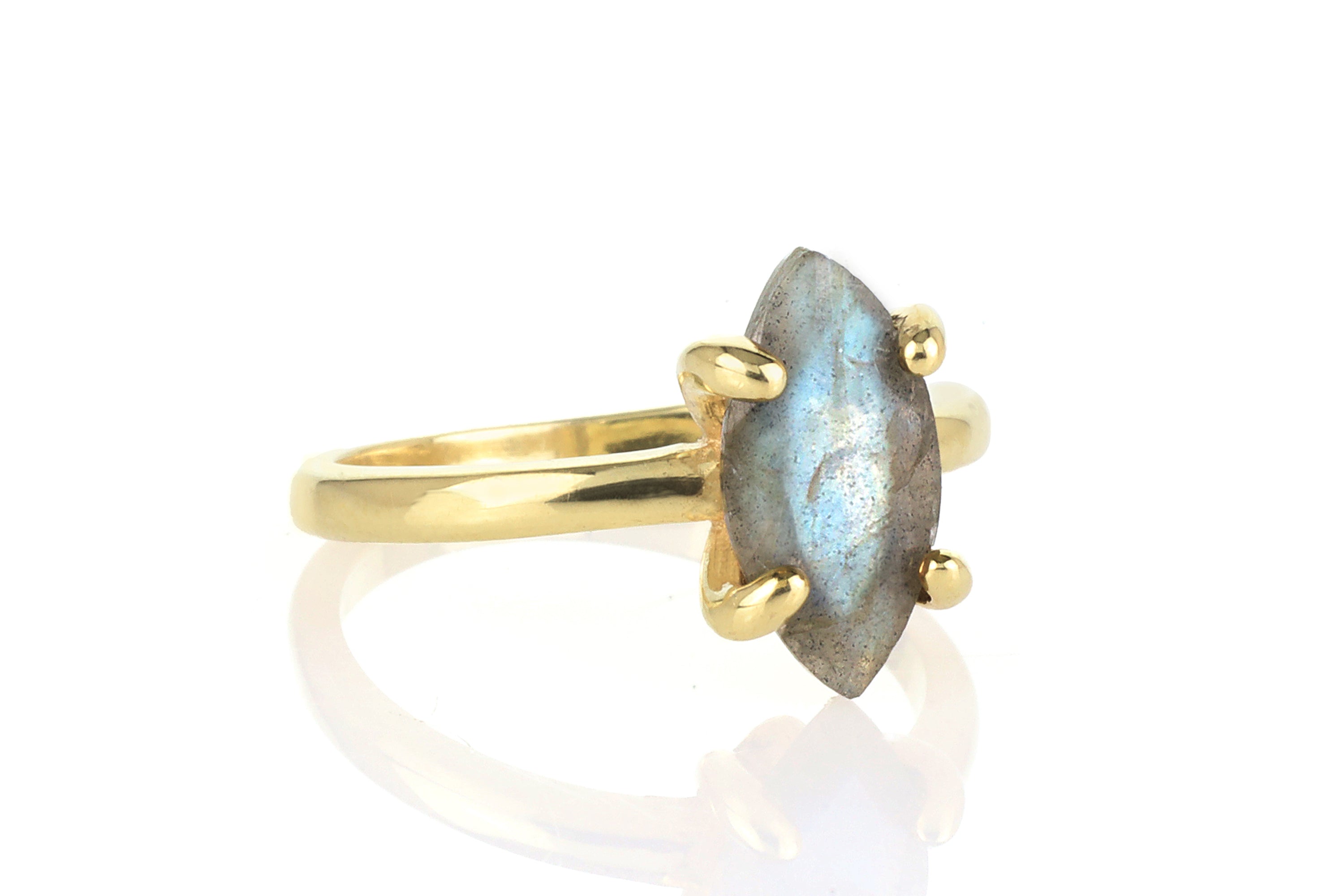 Marquise Labradorite Gold Engagement Ring Rings Anemone Unique